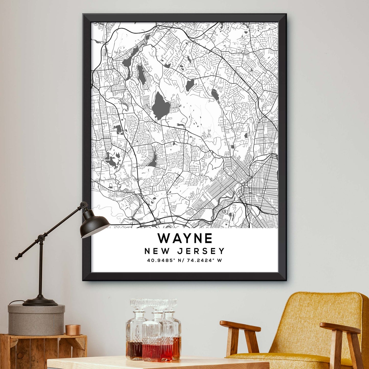 Wayne,New-Jersey Map Print