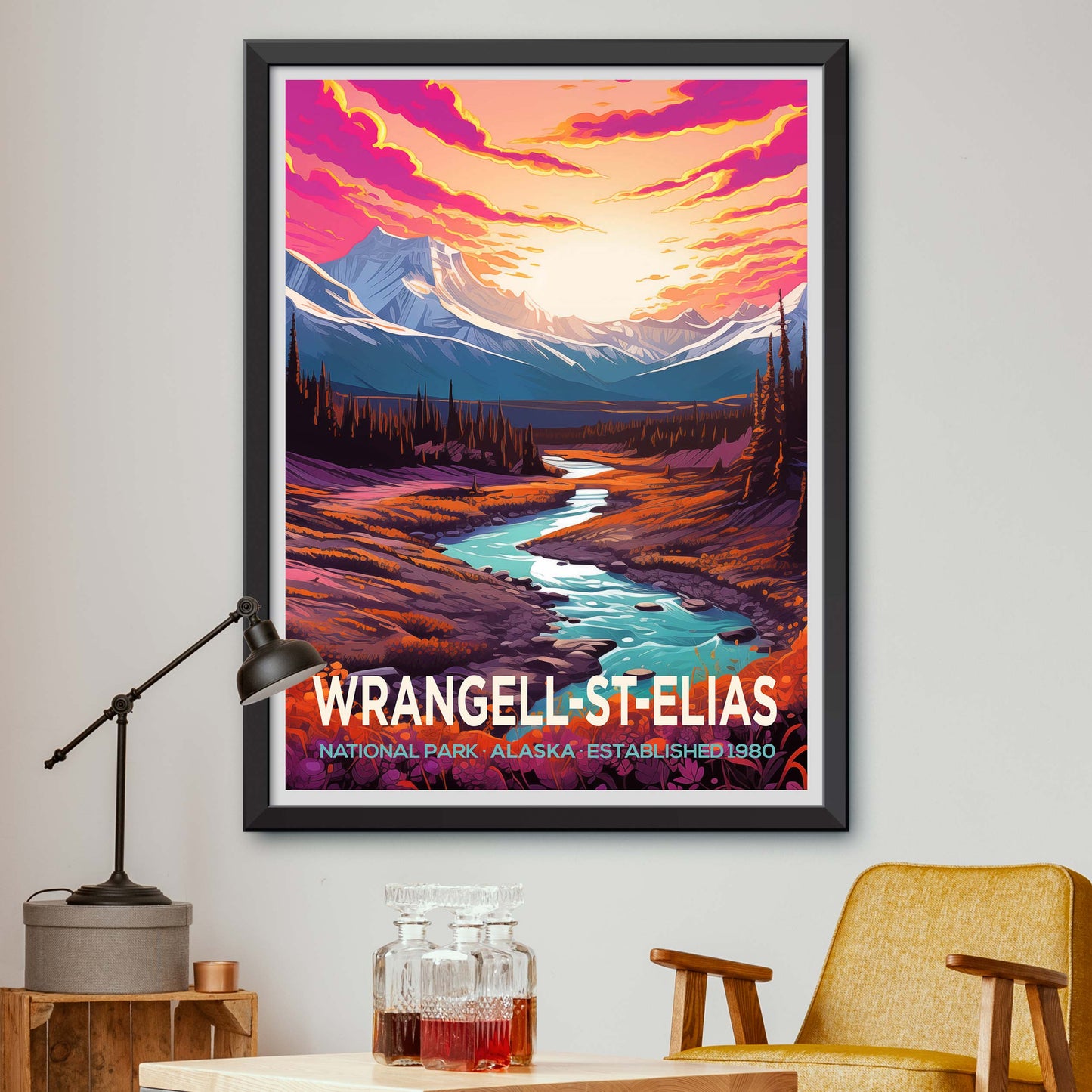 Wrangell - St Elias Park National Park Alaska Travel Print Gift Hiking Wall Art