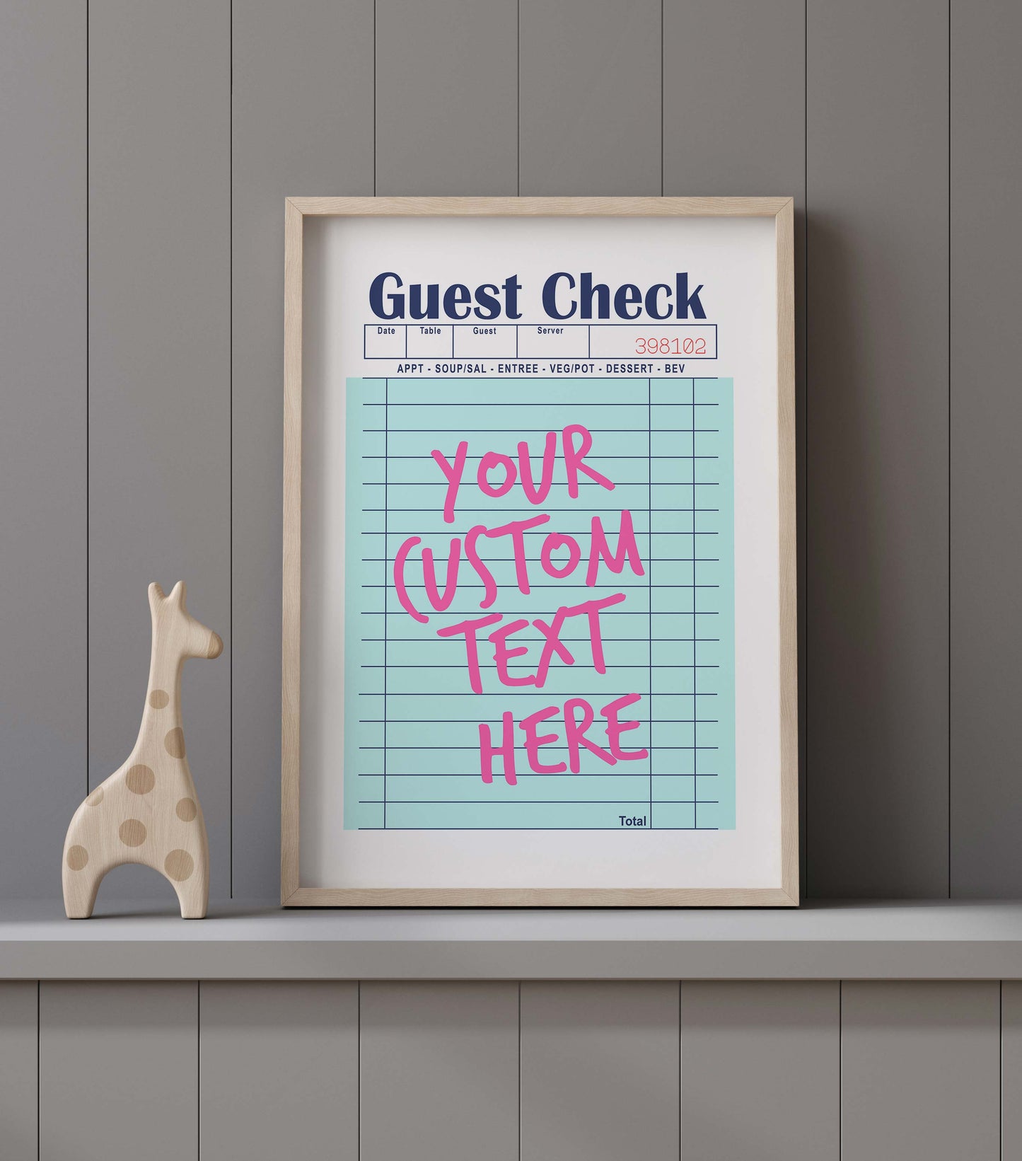 Custom Guest Check Poster