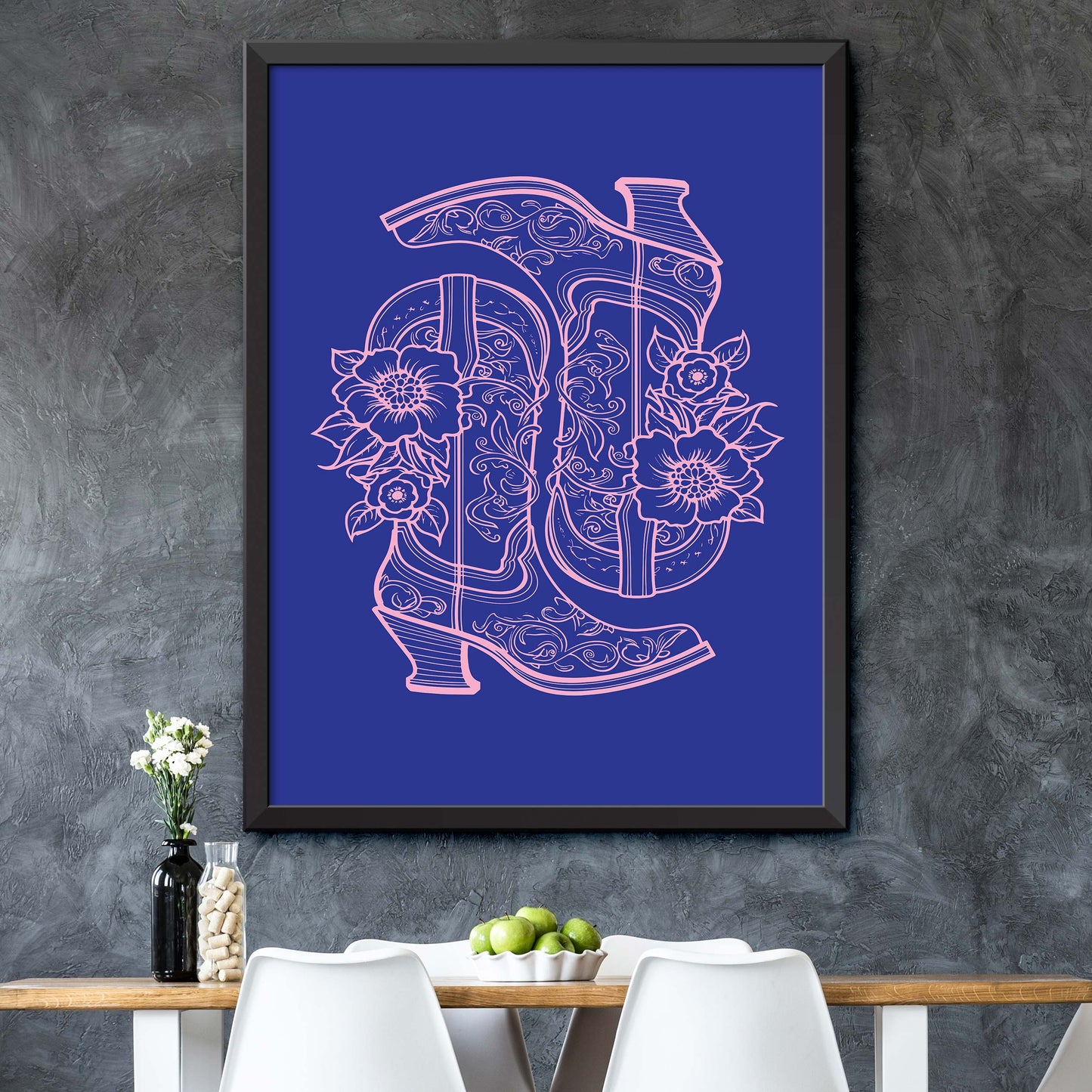 Blue Aesthetic Cowgirl Poster