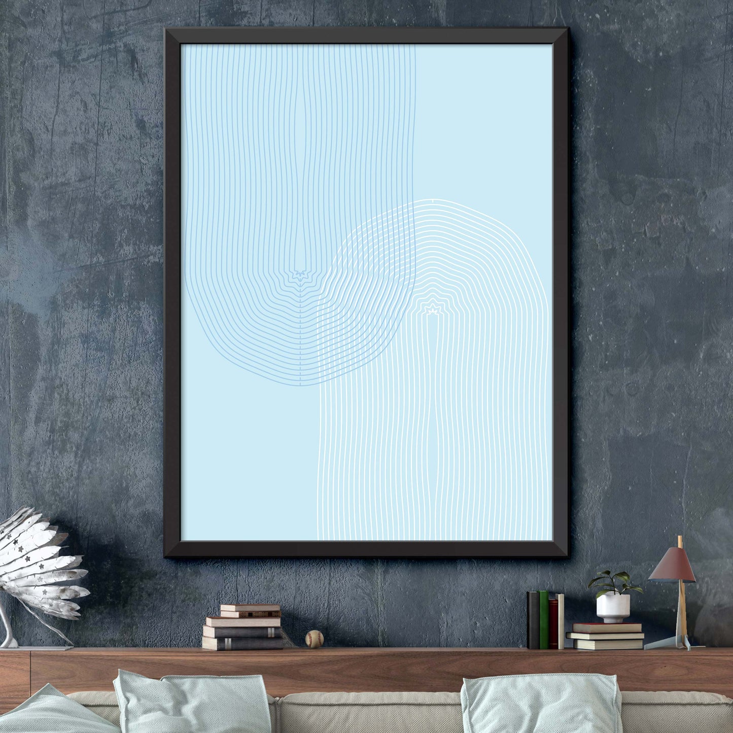 Blue Mid Century Poster