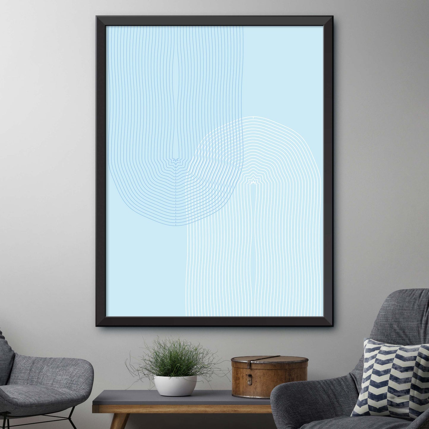Blue Mid Century Poster