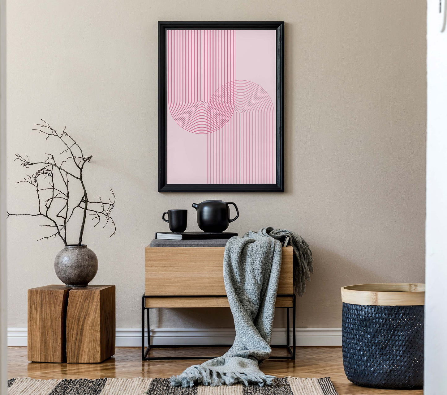 Pink Mid Century Print