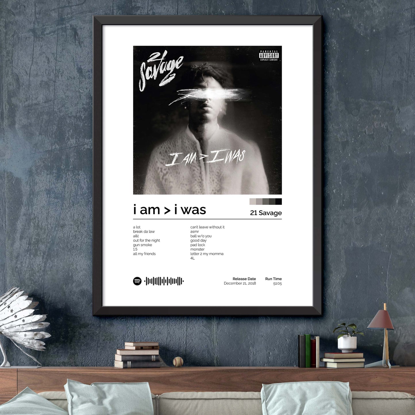 21 Savage - I Am - I Was Album Cover Print