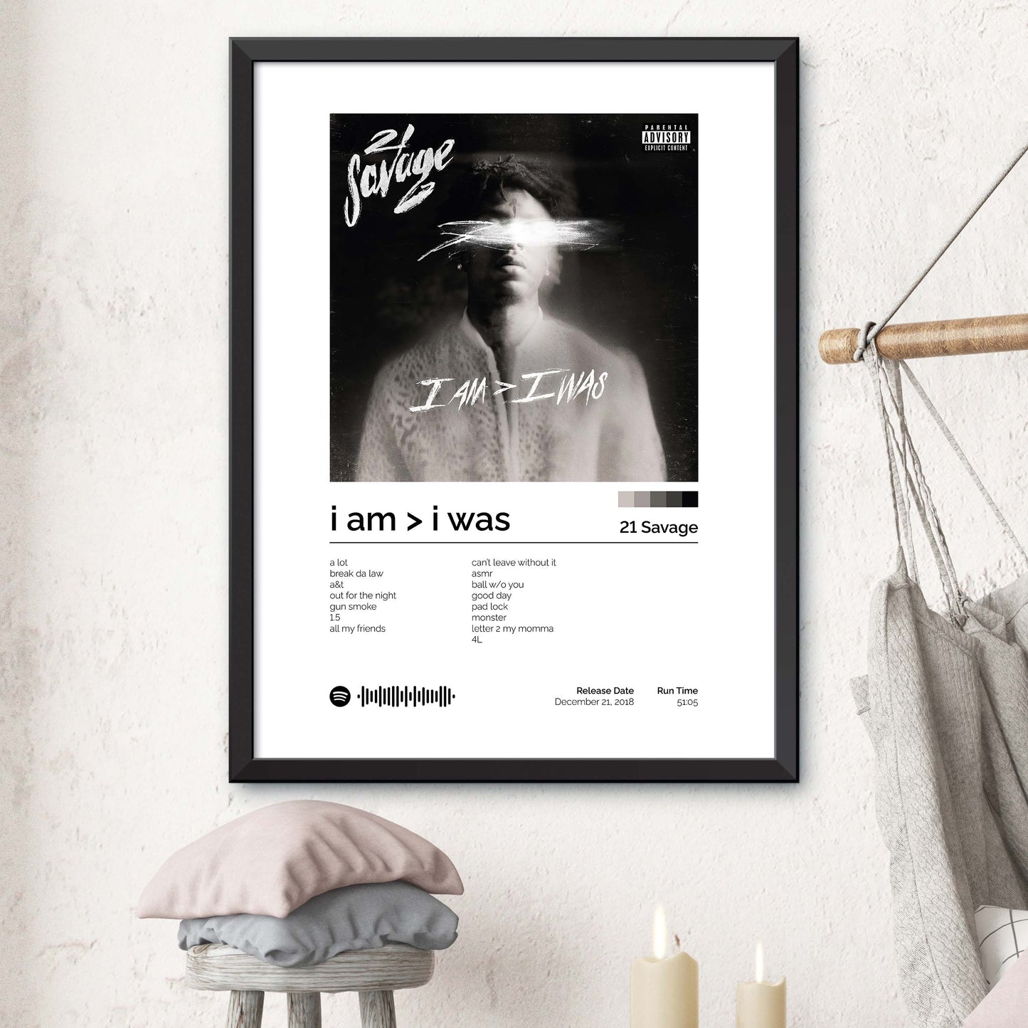 21 Savage - I Am - I Was Album Cover Print