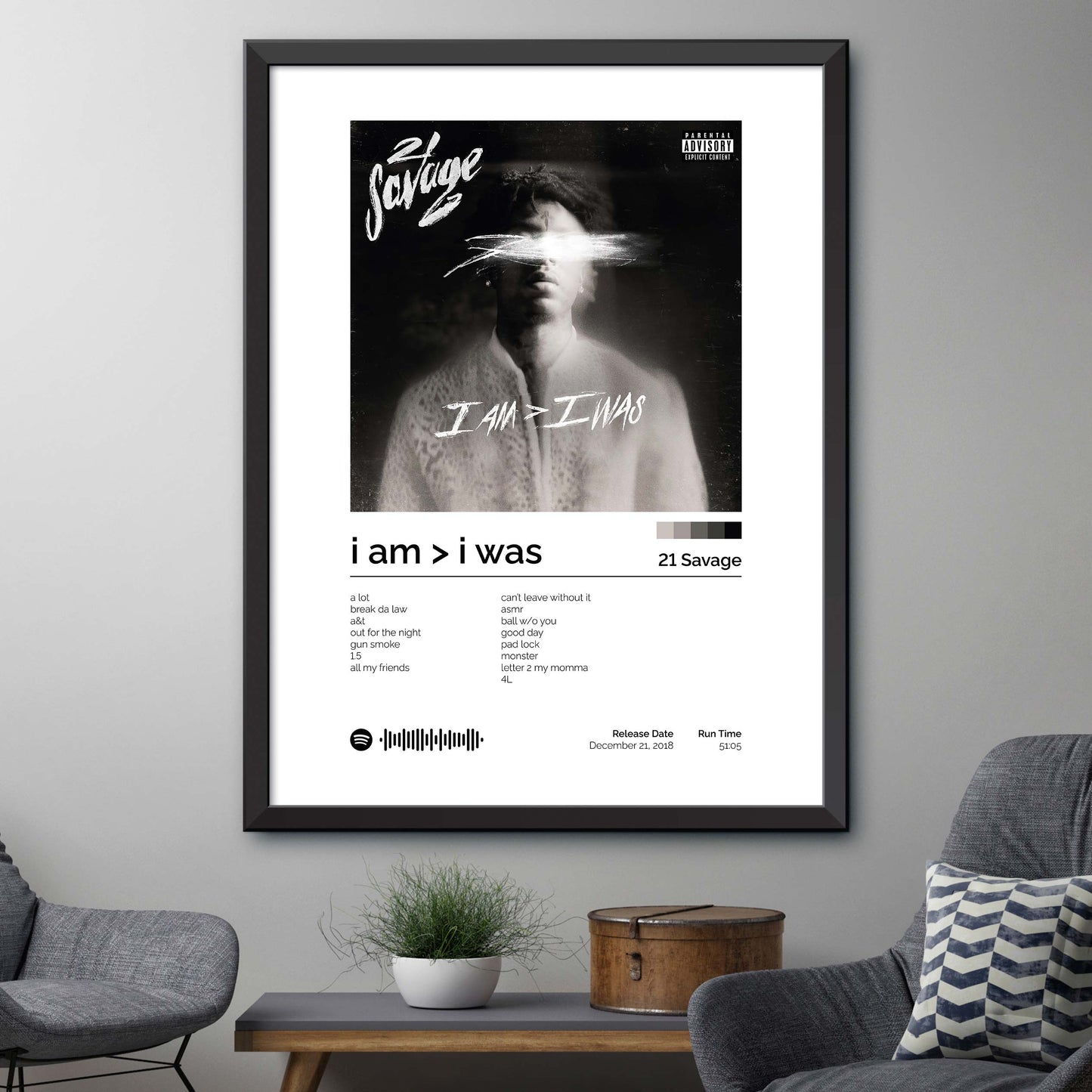 21 Savage - I Am - I Was Album Cover Print