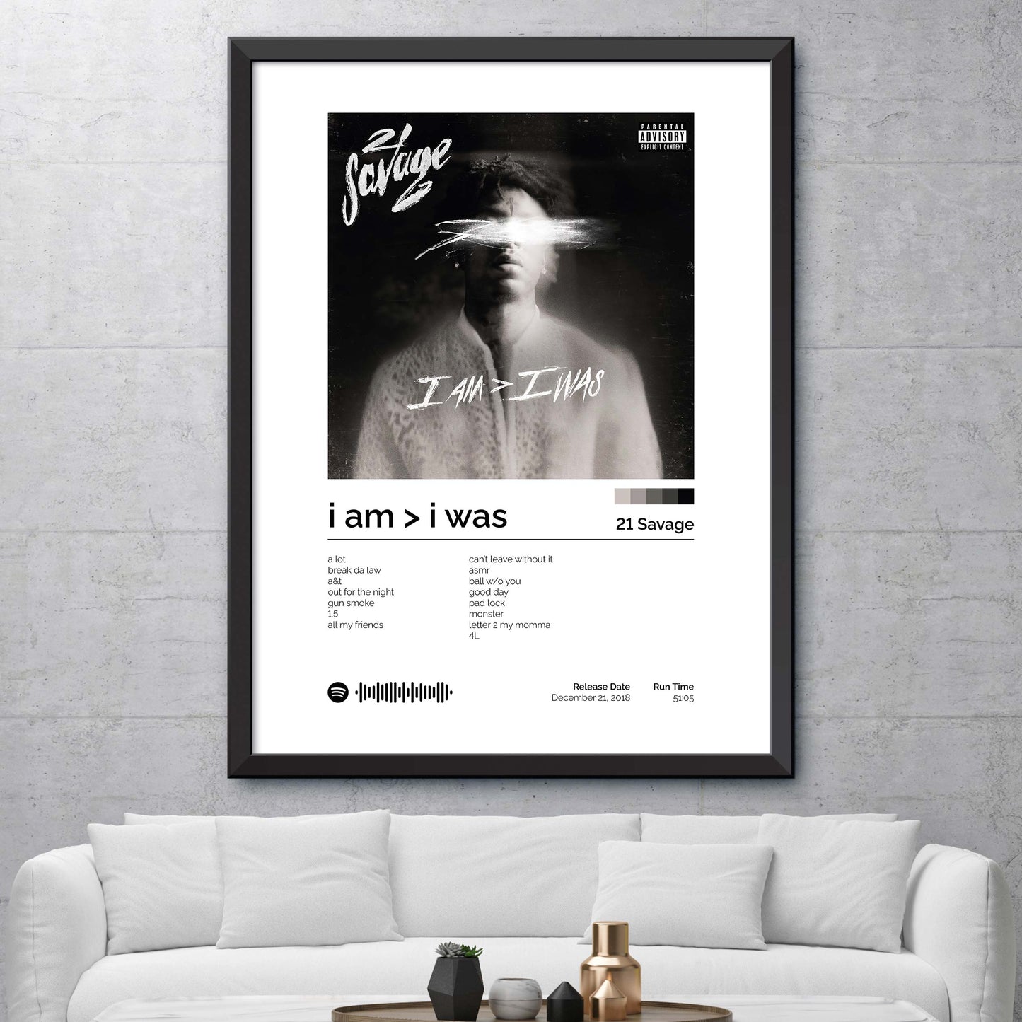 21 Savage - I Am - I Was Album Cover Print