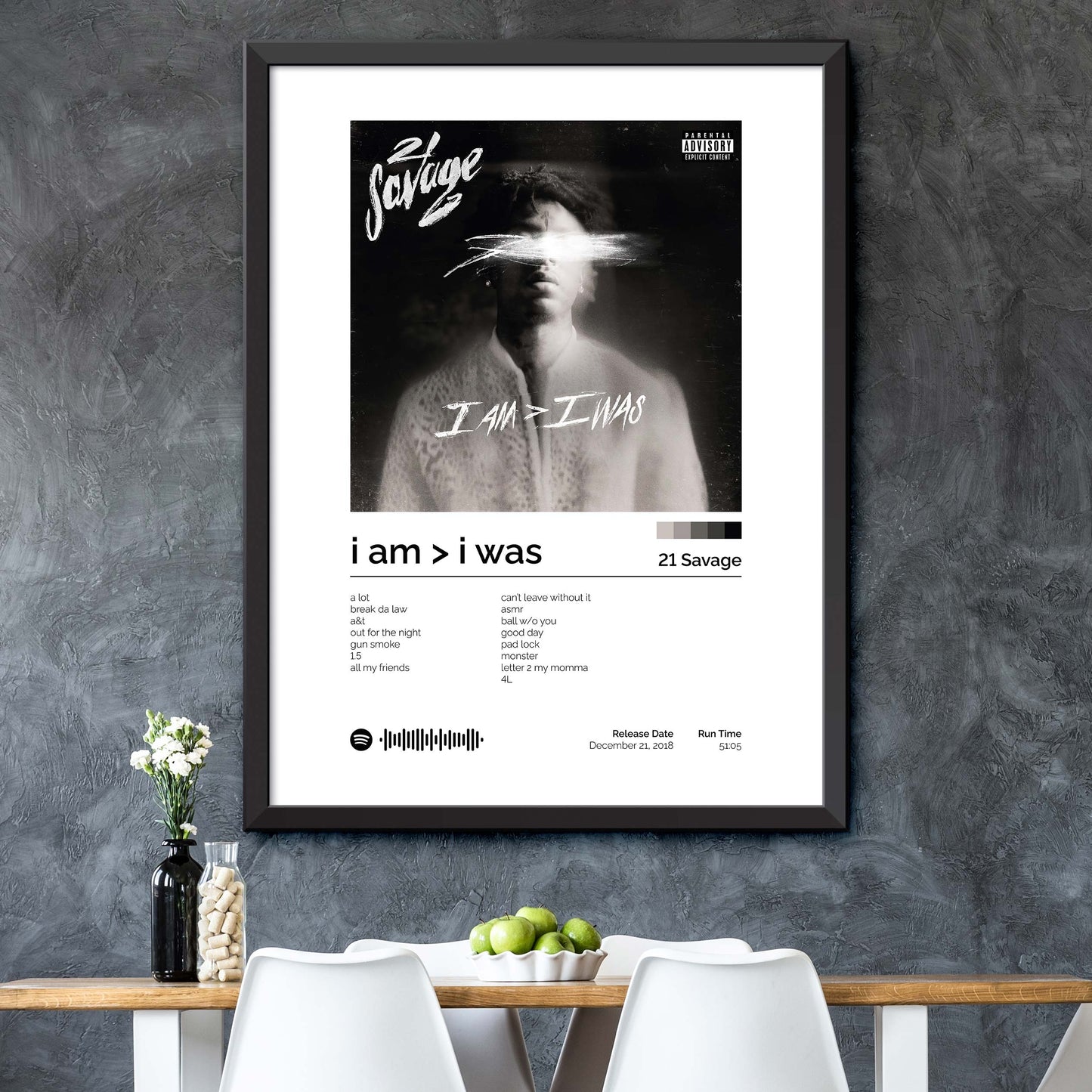 21 Savage - I Am - I Was Album Cover Print