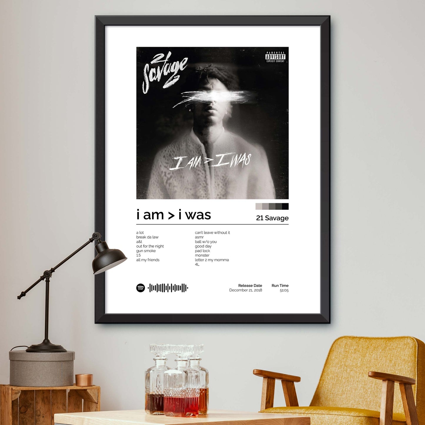 21 Savage - I Am - I Was Album Cover Print