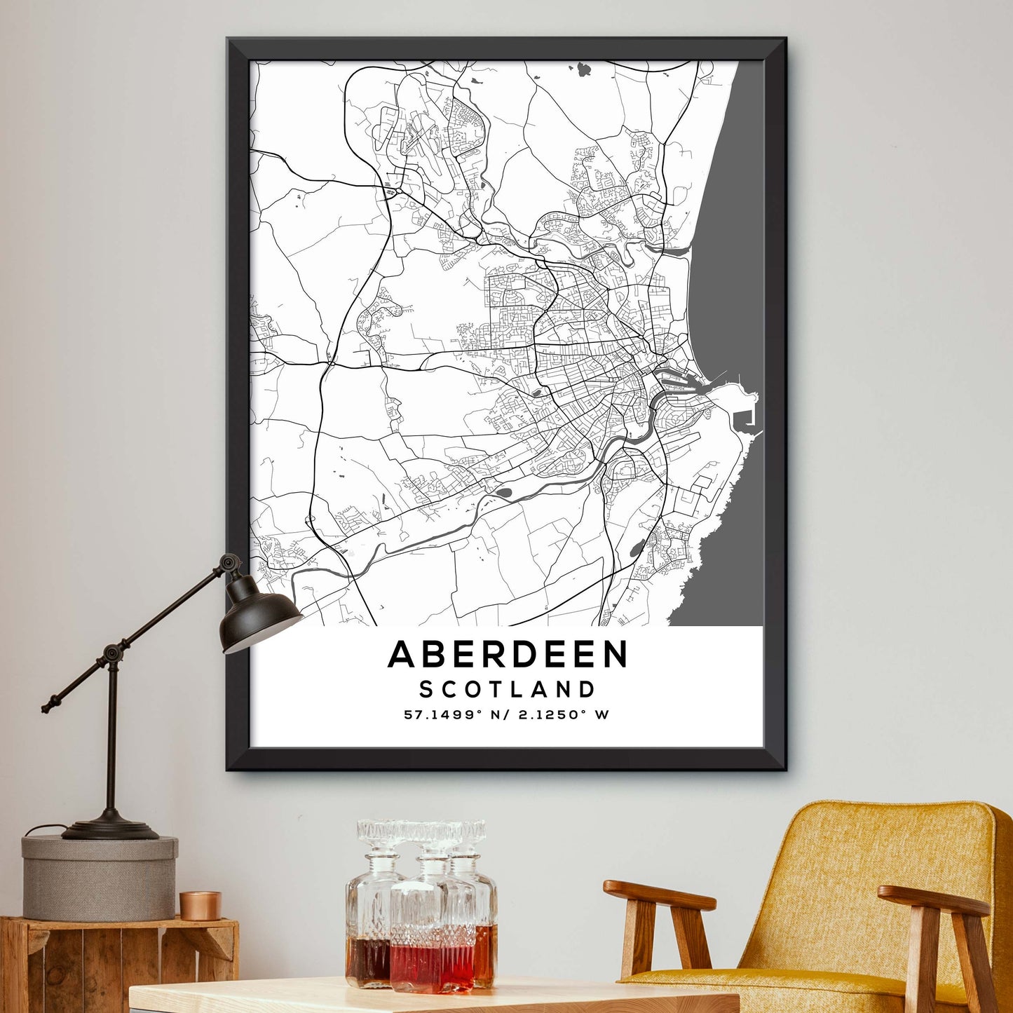 Aberdeen,Scotland Map Print