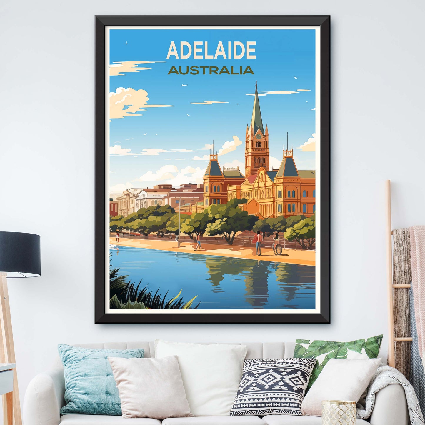 Adelaide Travel Wall Art, Australia Painting Gifts, Oceania Home Decor