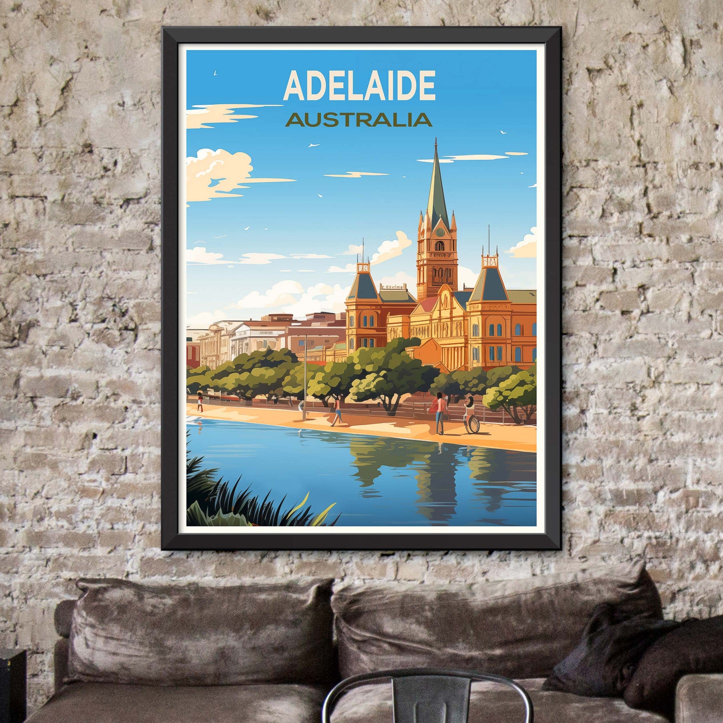 Adelaide Travel Wall Art, Australia Painting Gifts, Oceania Home Decor