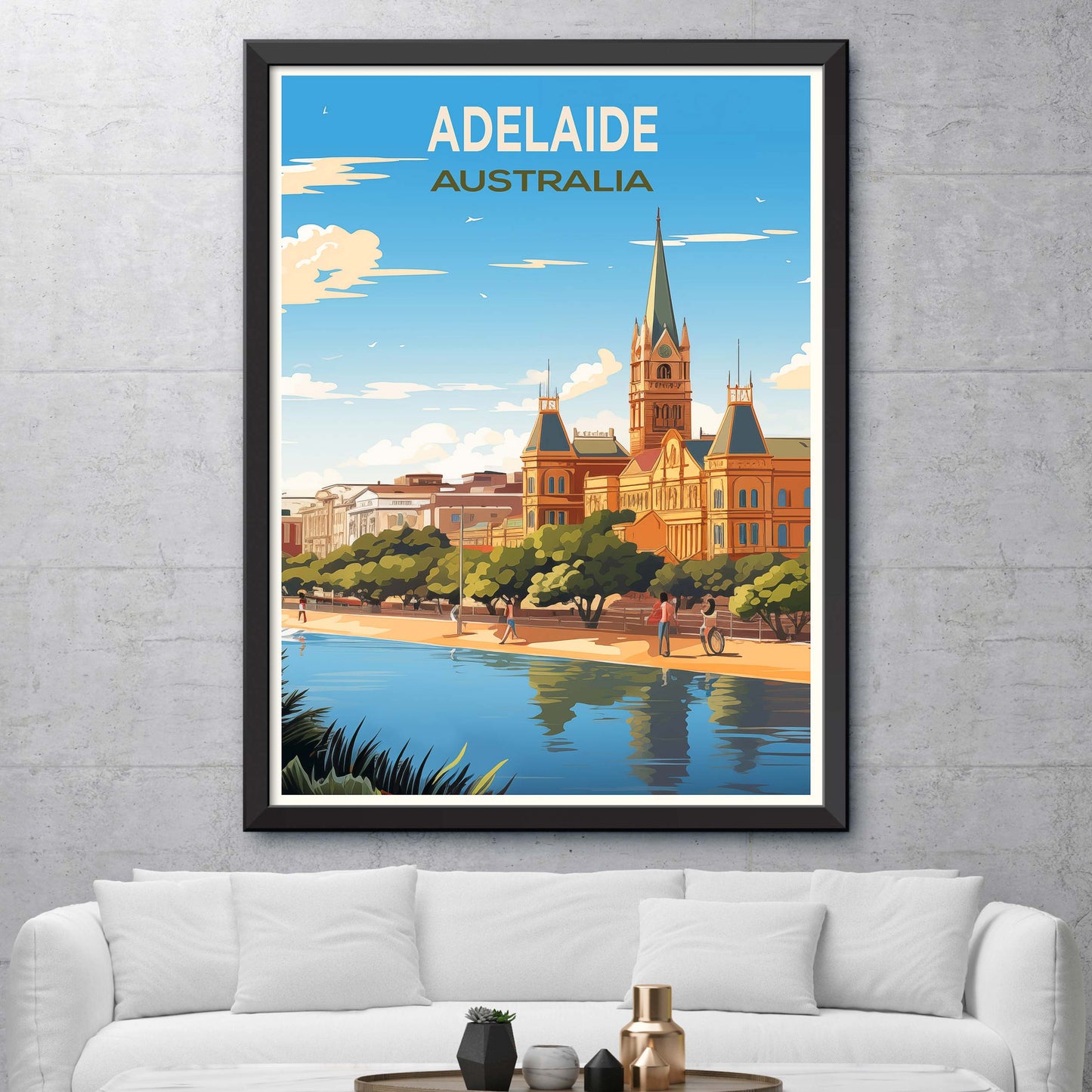 Adelaide Travel Wall Art, Australia Painting Gifts, Oceania Home Decor