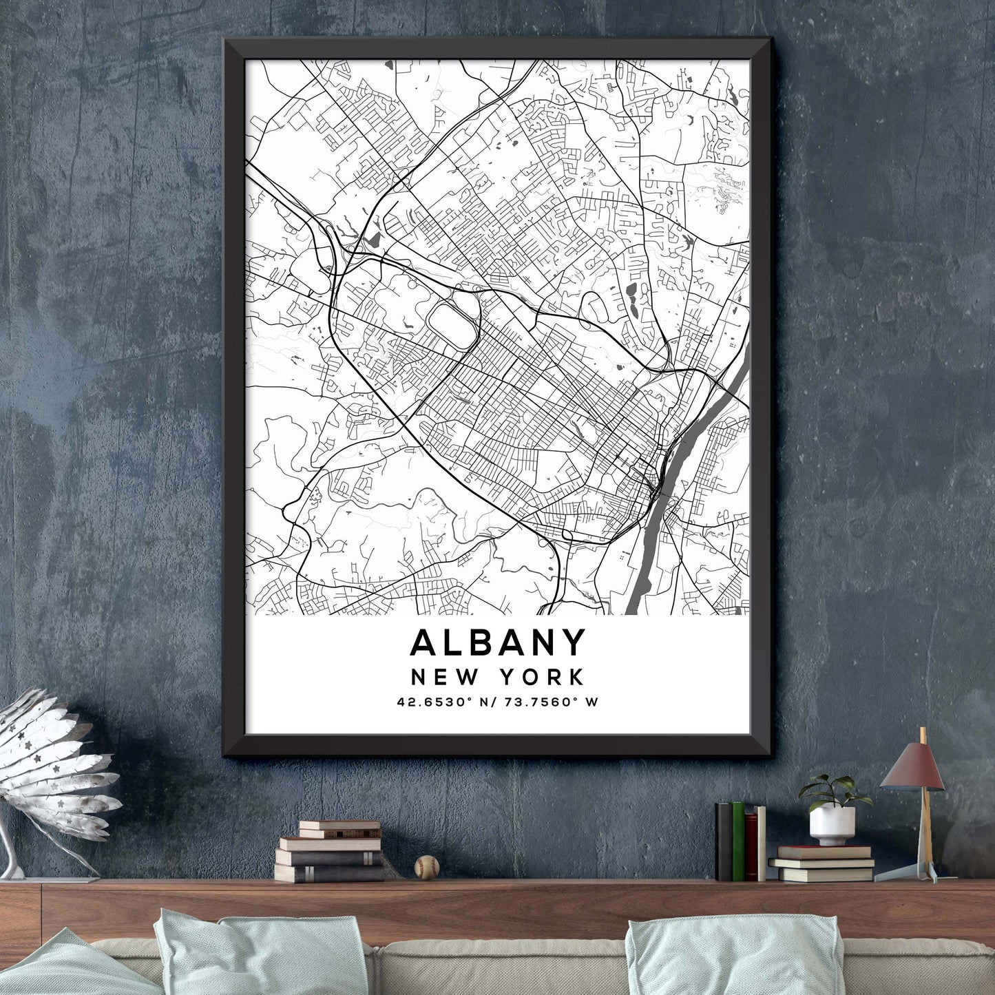 Albany,New-York Map Print