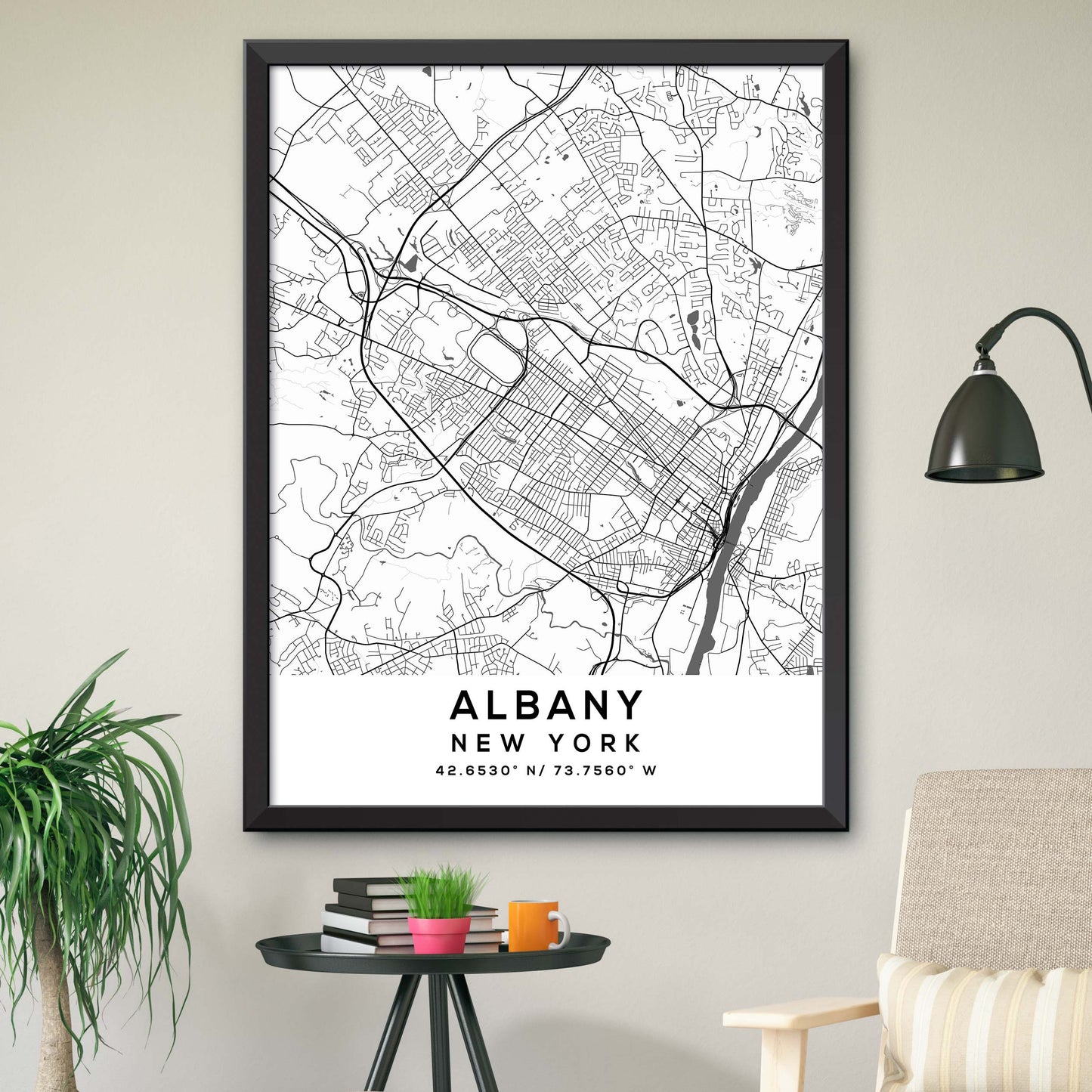 Albany,New-York Map Print