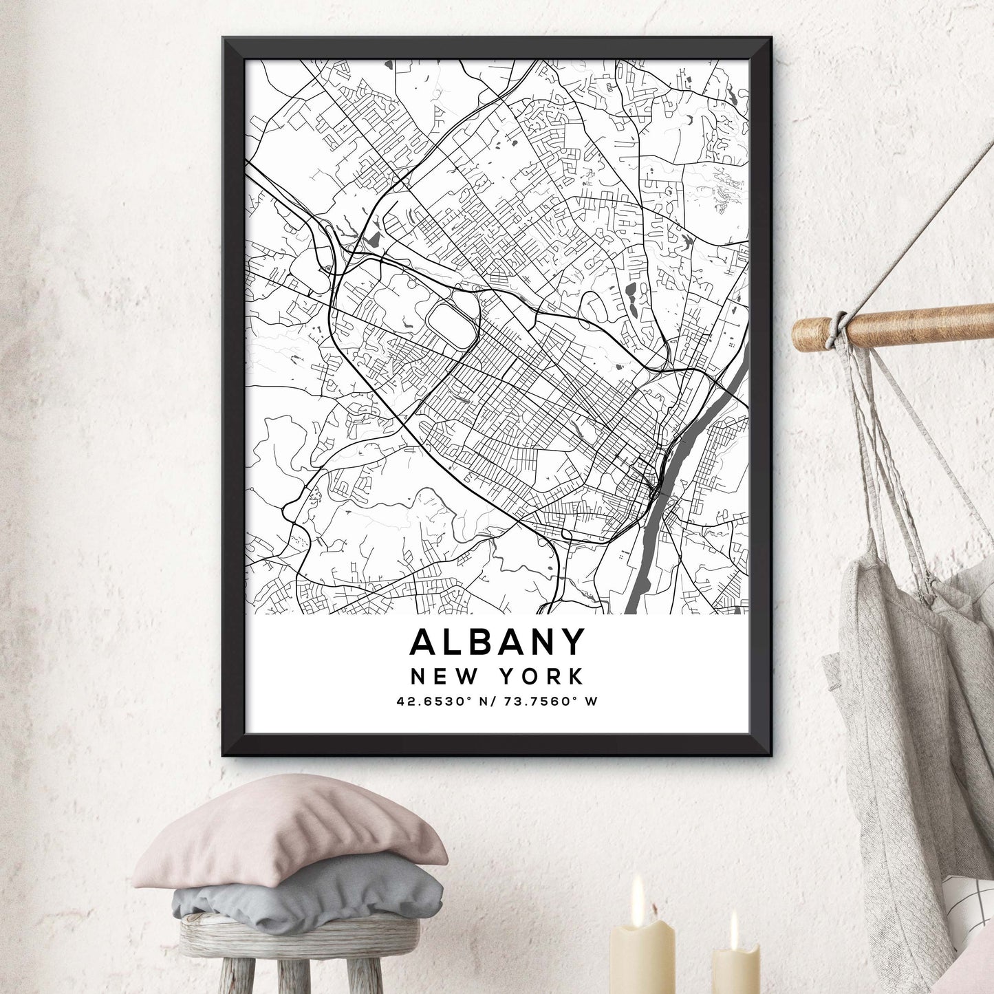 Albany,New-York Map Print