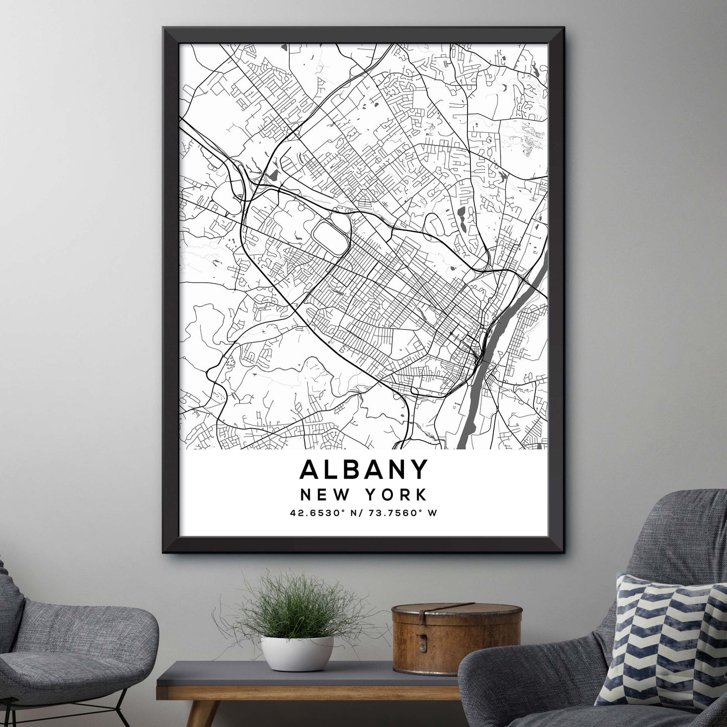 Albany,New-York Map Print