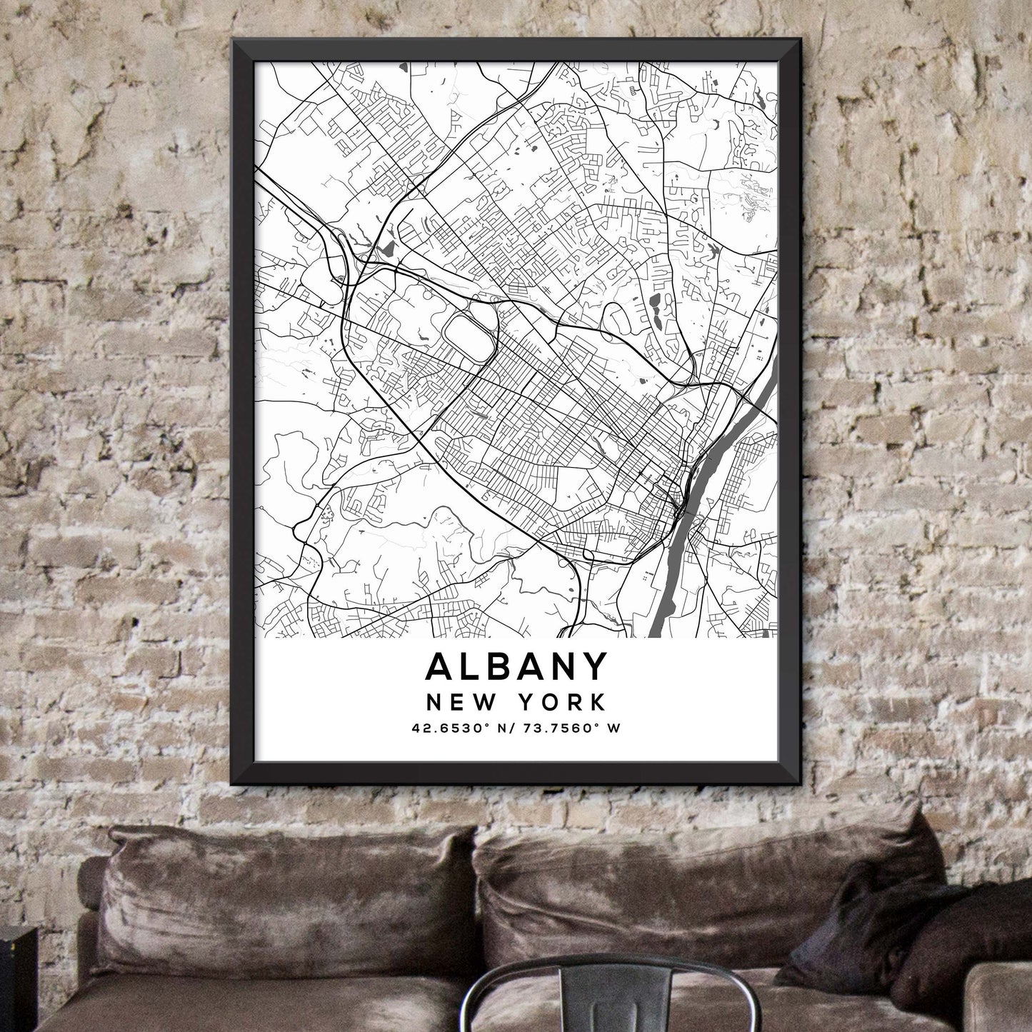 Albany,New-York Map Print