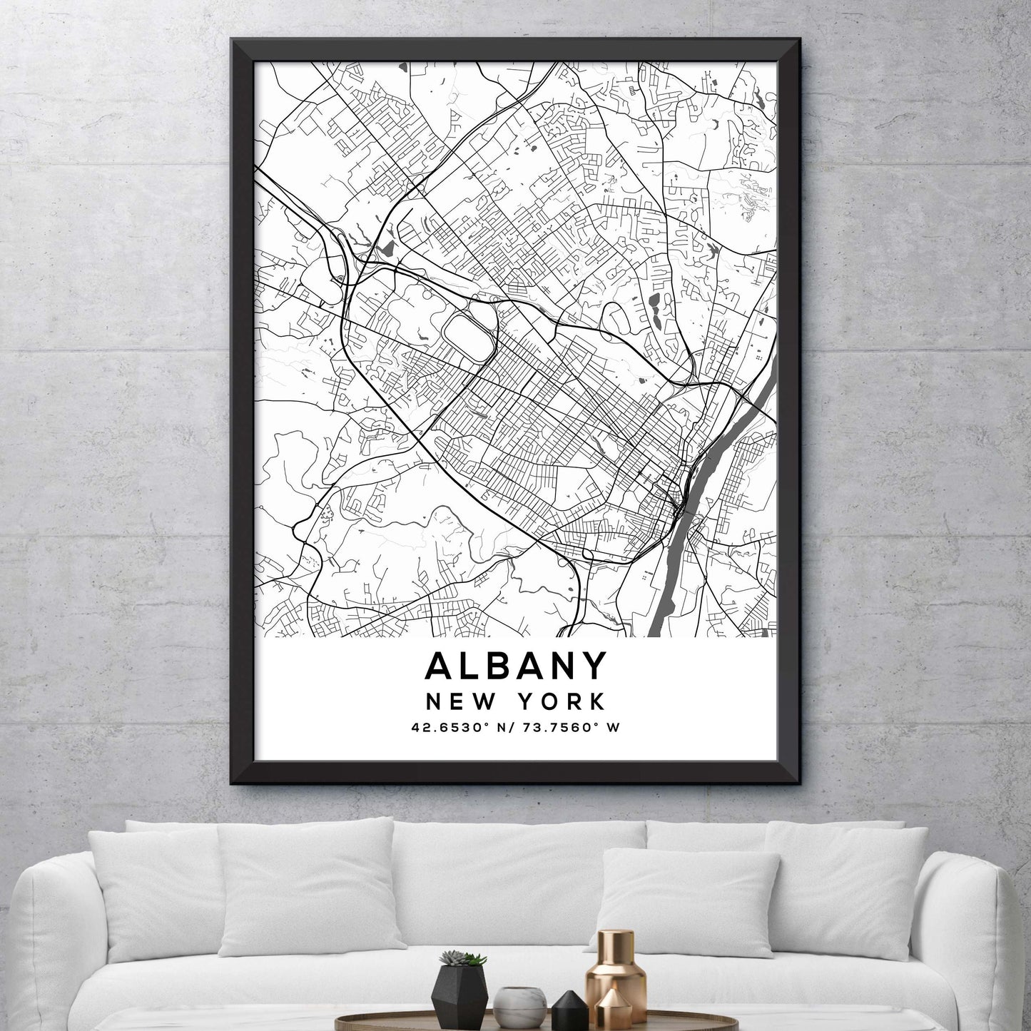 Albany,New-York Map Print