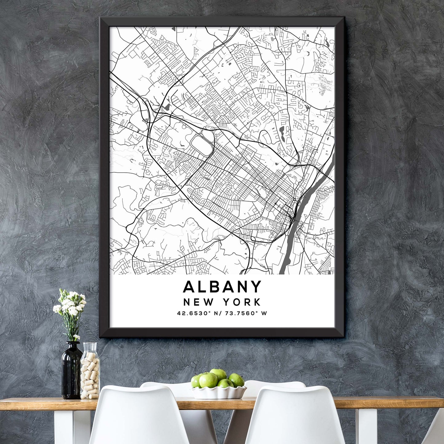 Albany,New-York Map Print