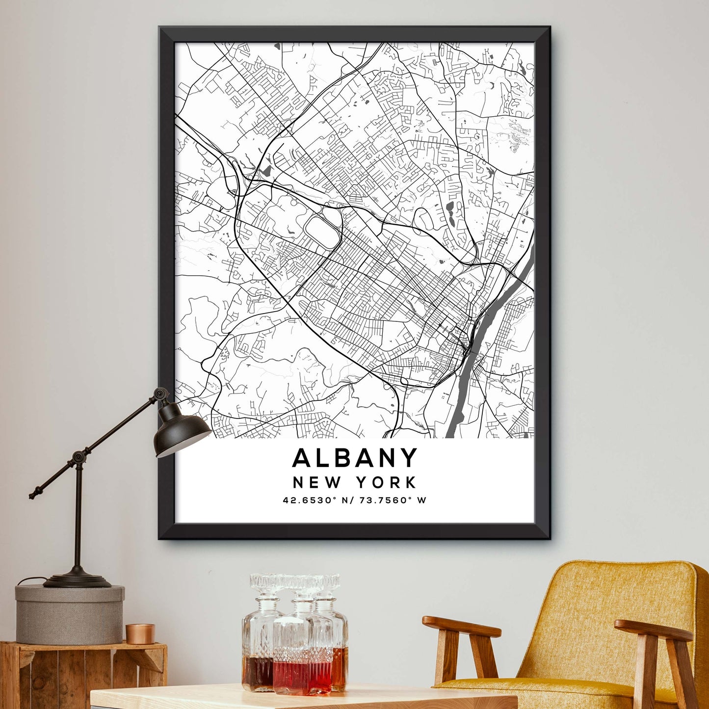 Albany,New-York Map Print