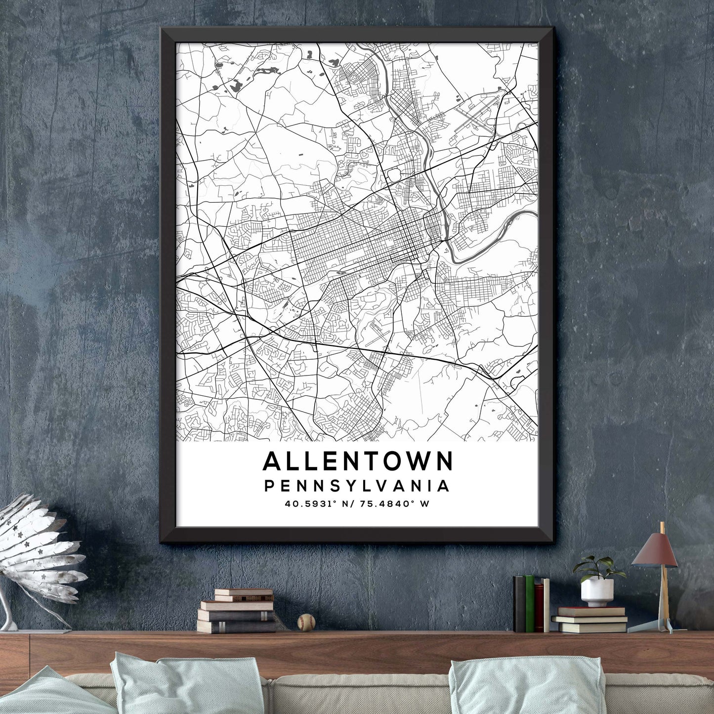 Allentown, Pennsylvania Map Print