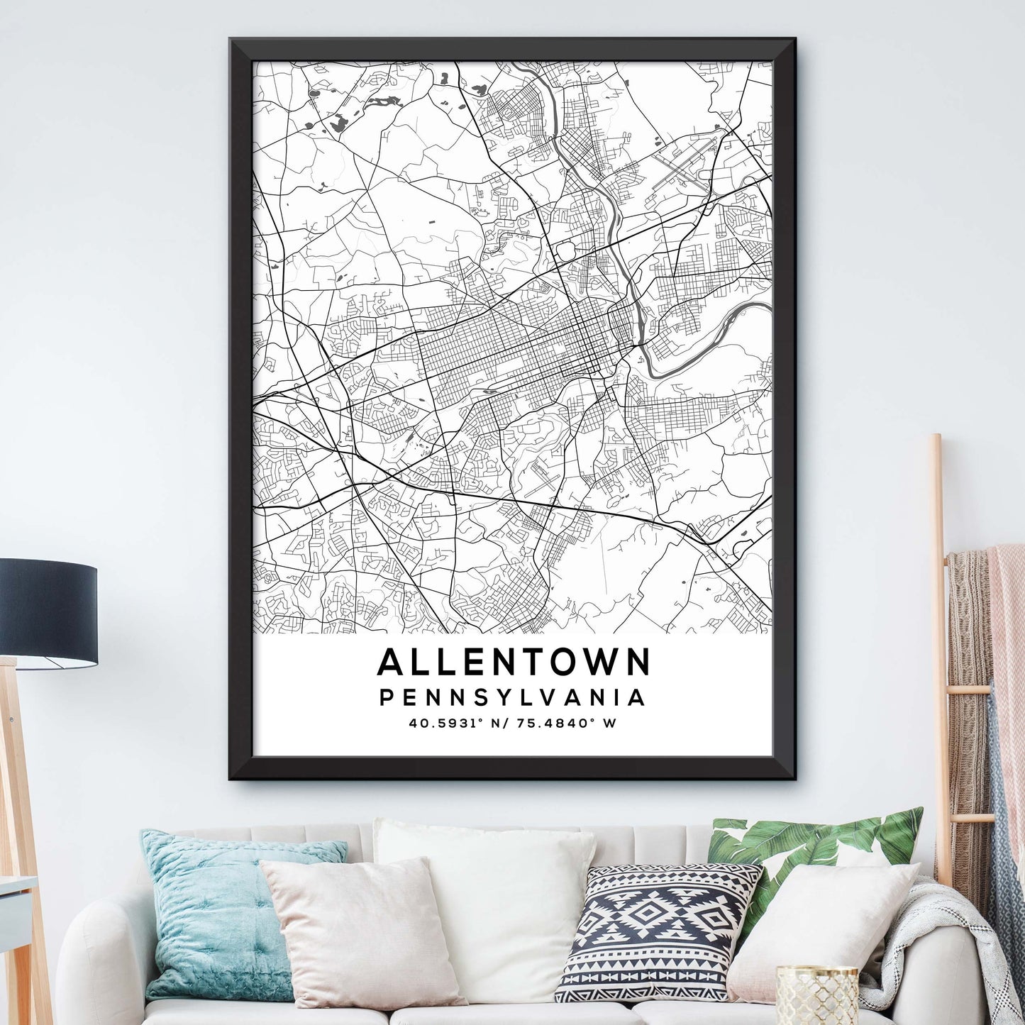 Allentown, Pennsylvania Map Print