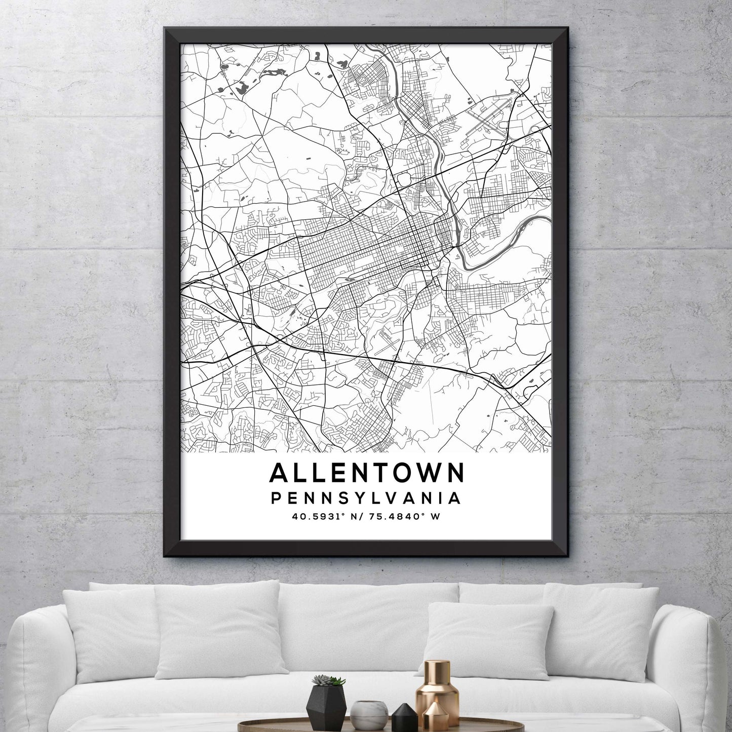 Allentown, Pennsylvania Map Print