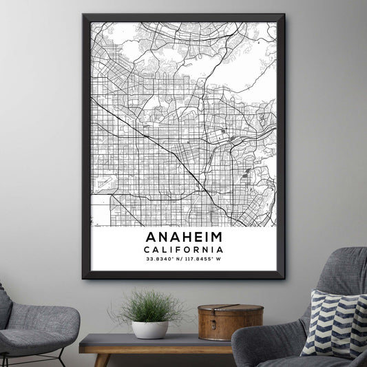 Anaheim,California Map Print