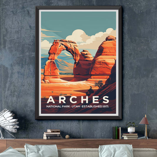 Arches Utah, Olympic National Park Print, National Park Minimalist Modern Poster, Olympic Poster