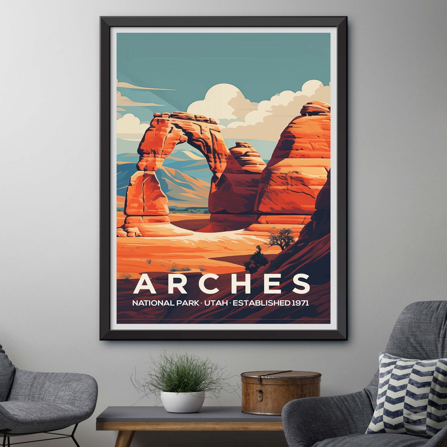 Arches Utah, Olympic National Park Print, National Park Minimalist Modern Poster, Olympic Poster