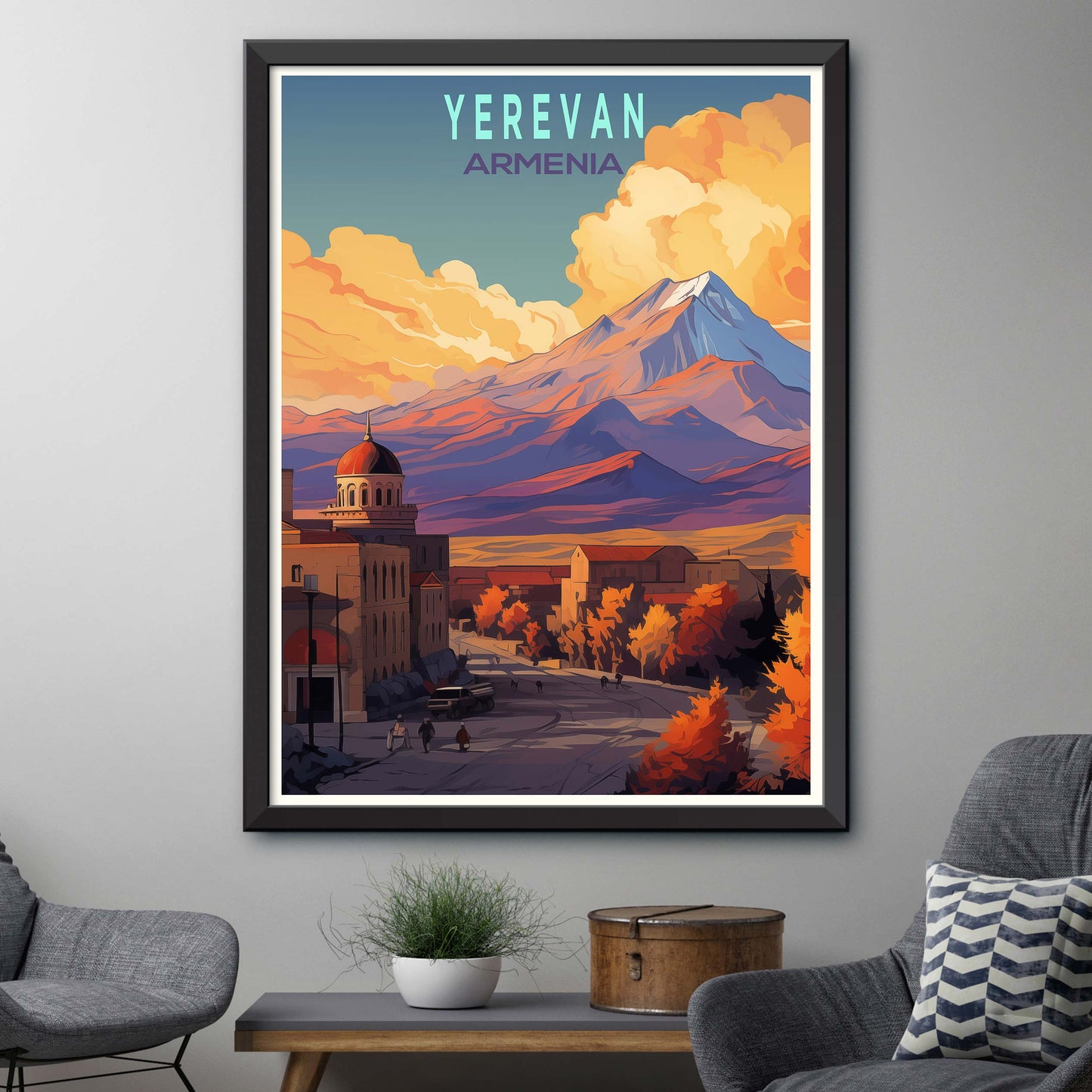 Armenia-Yerevan, City Travel Print Wall Art Painting for Living Room Home Decor