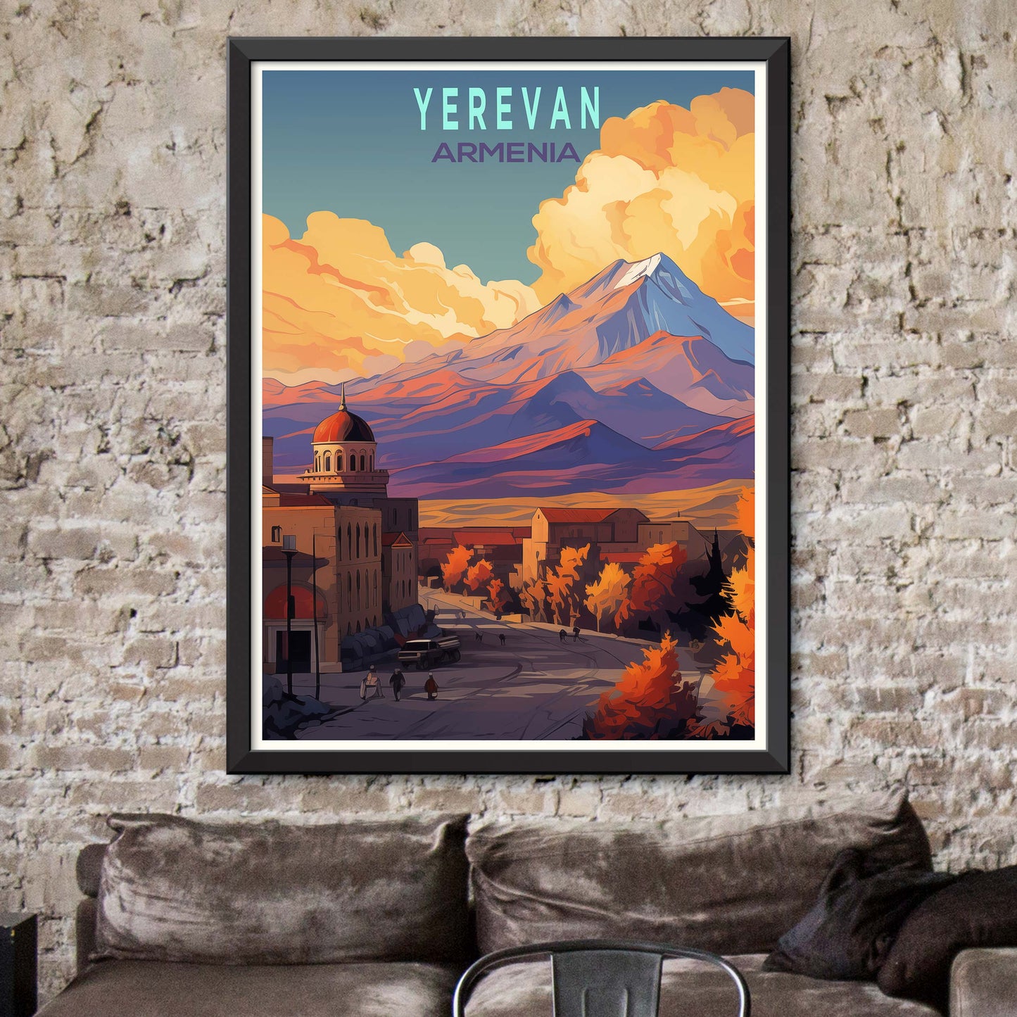 Armenia-Yerevan, City Travel Print Wall Art Painting for Living Room Home Decor