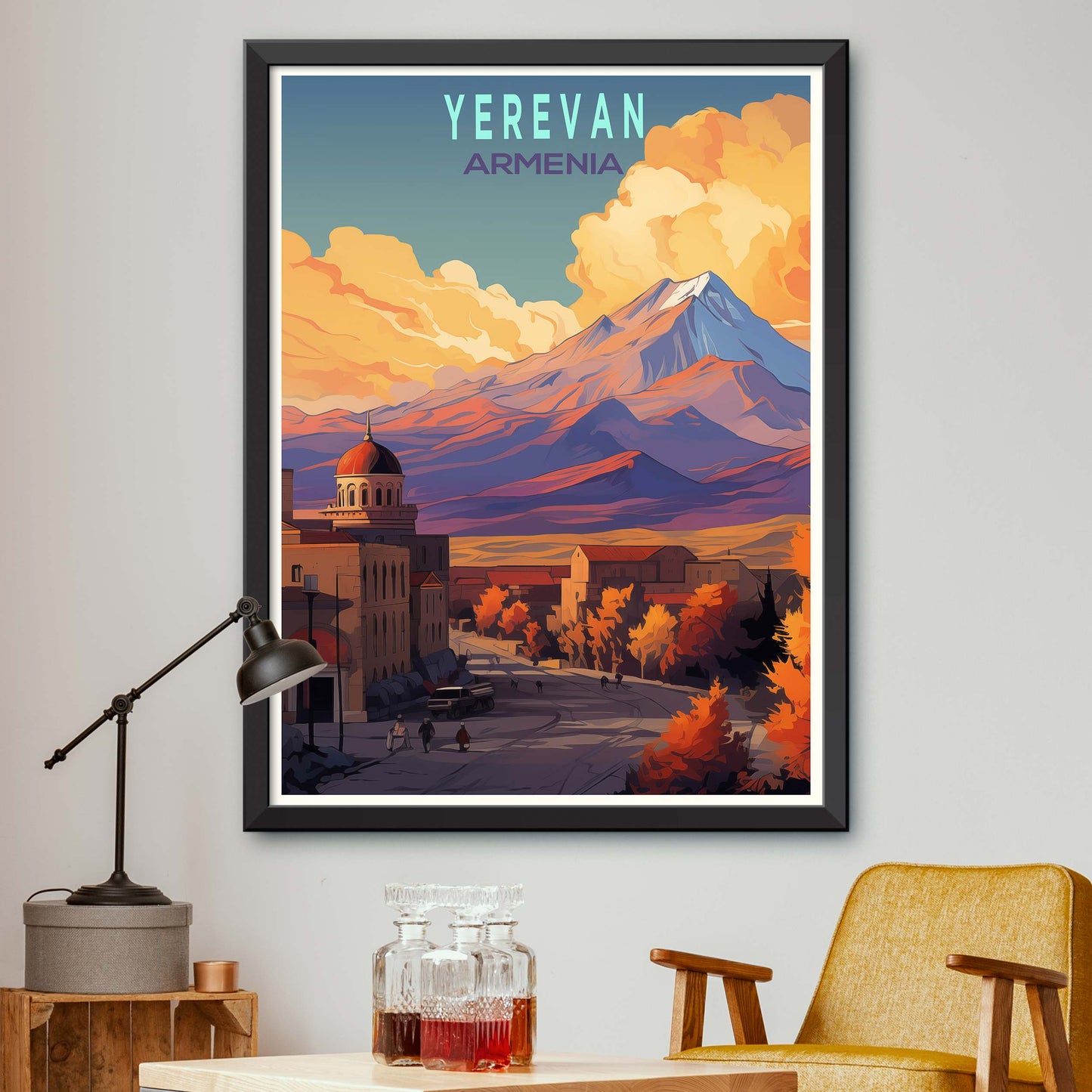 Armenia-Yerevan, City Travel Print Wall Art Painting for Living Room Home Decor