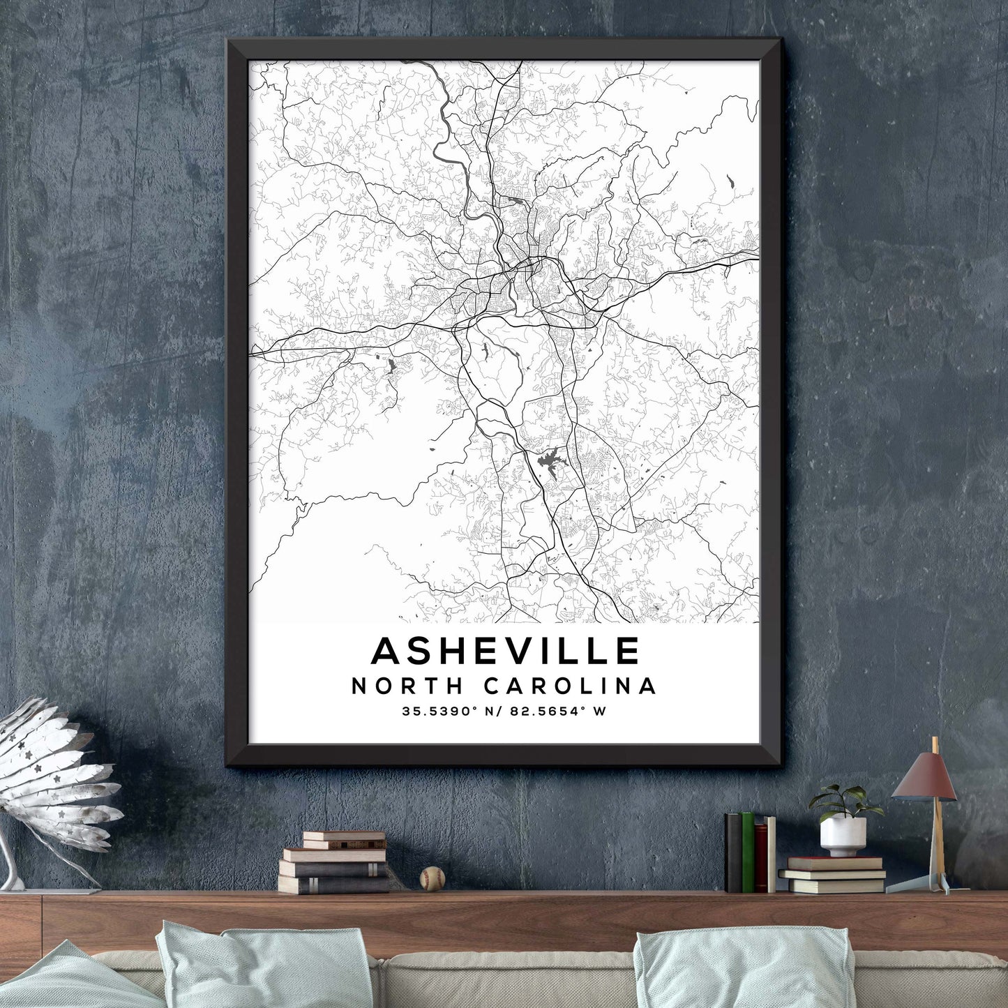 Asheville, North-Carolina Map Print