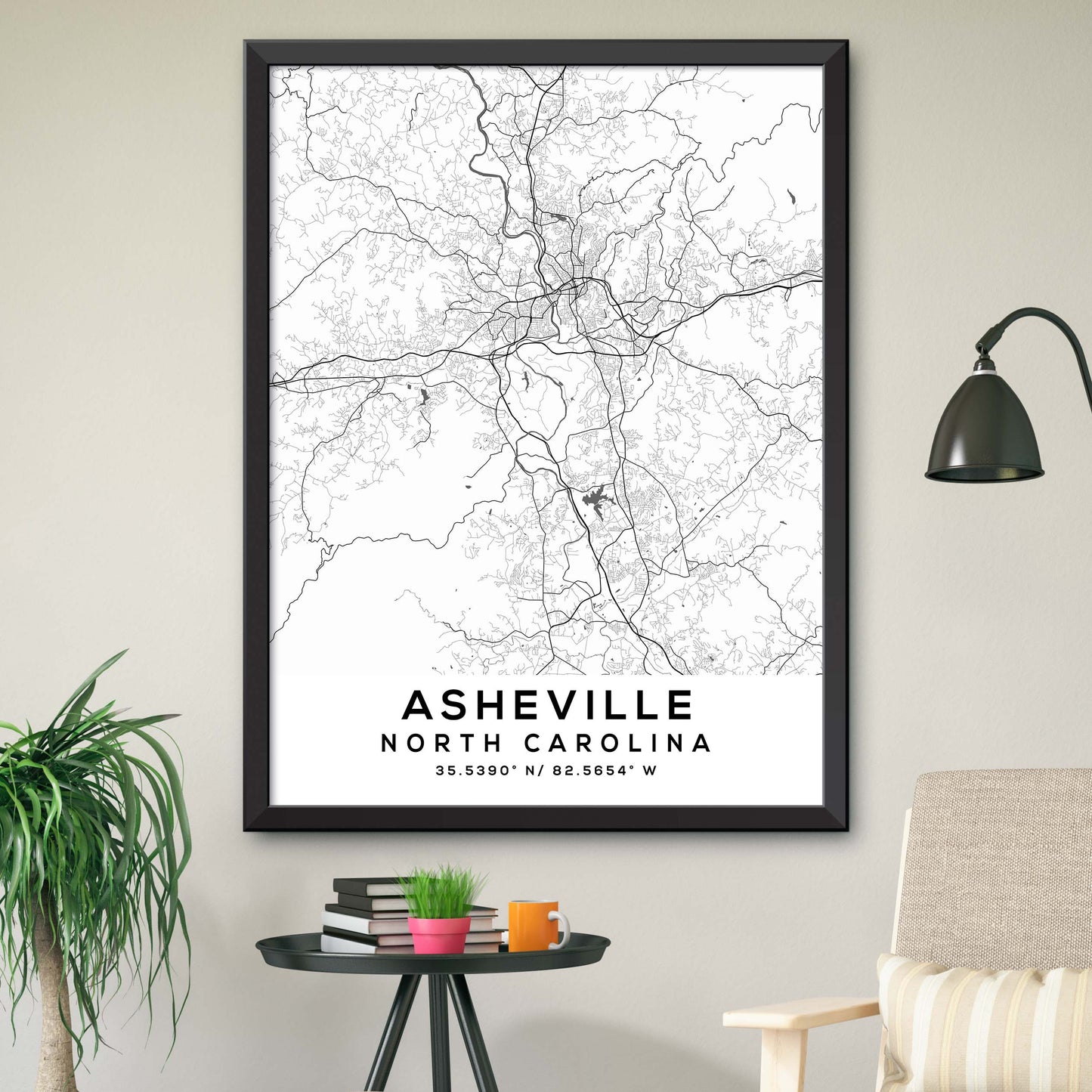 Asheville, North-Carolina Map Print