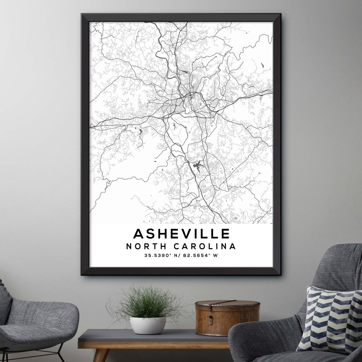 Asheville, North-Carolina Map Print