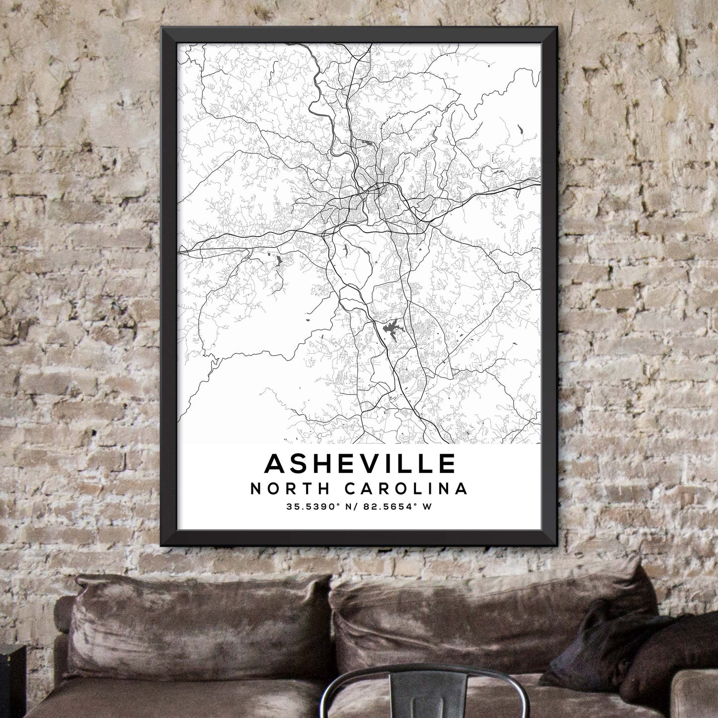 Asheville, North-Carolina Map Print