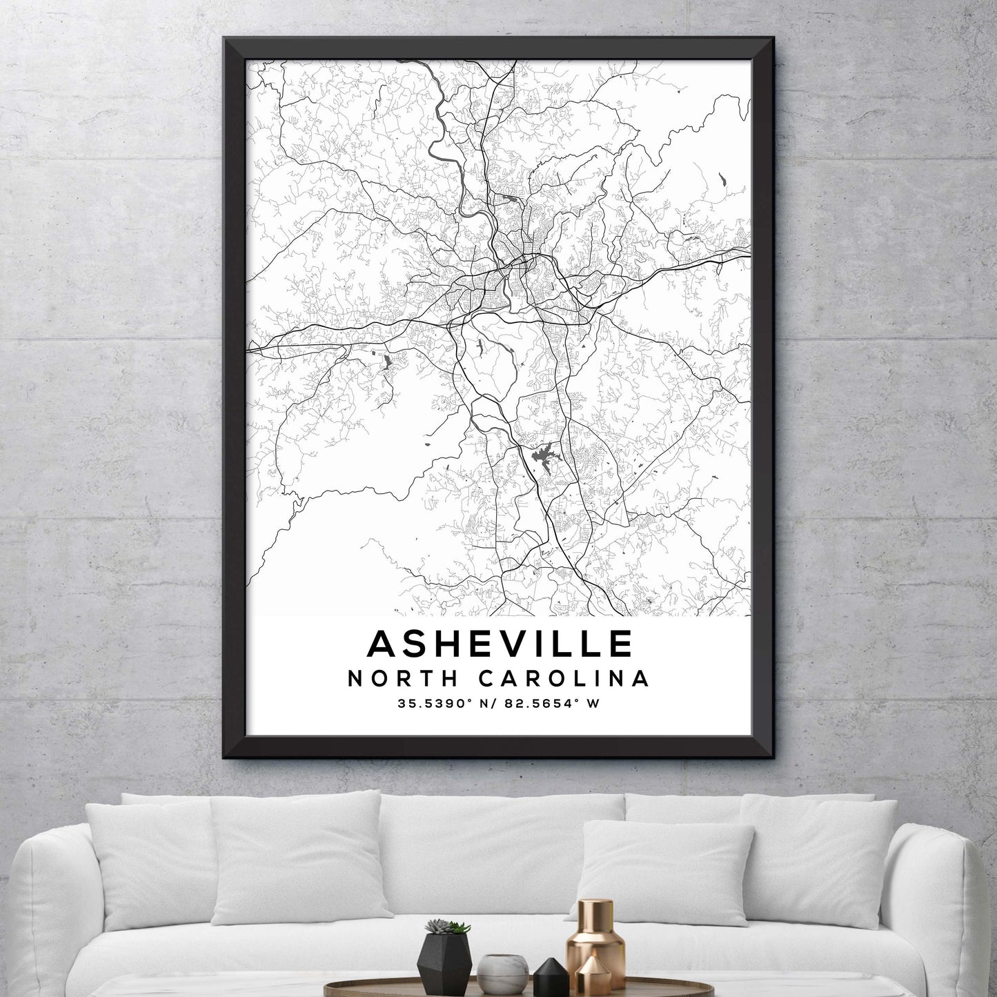 Asheville, North-Carolina Map Print