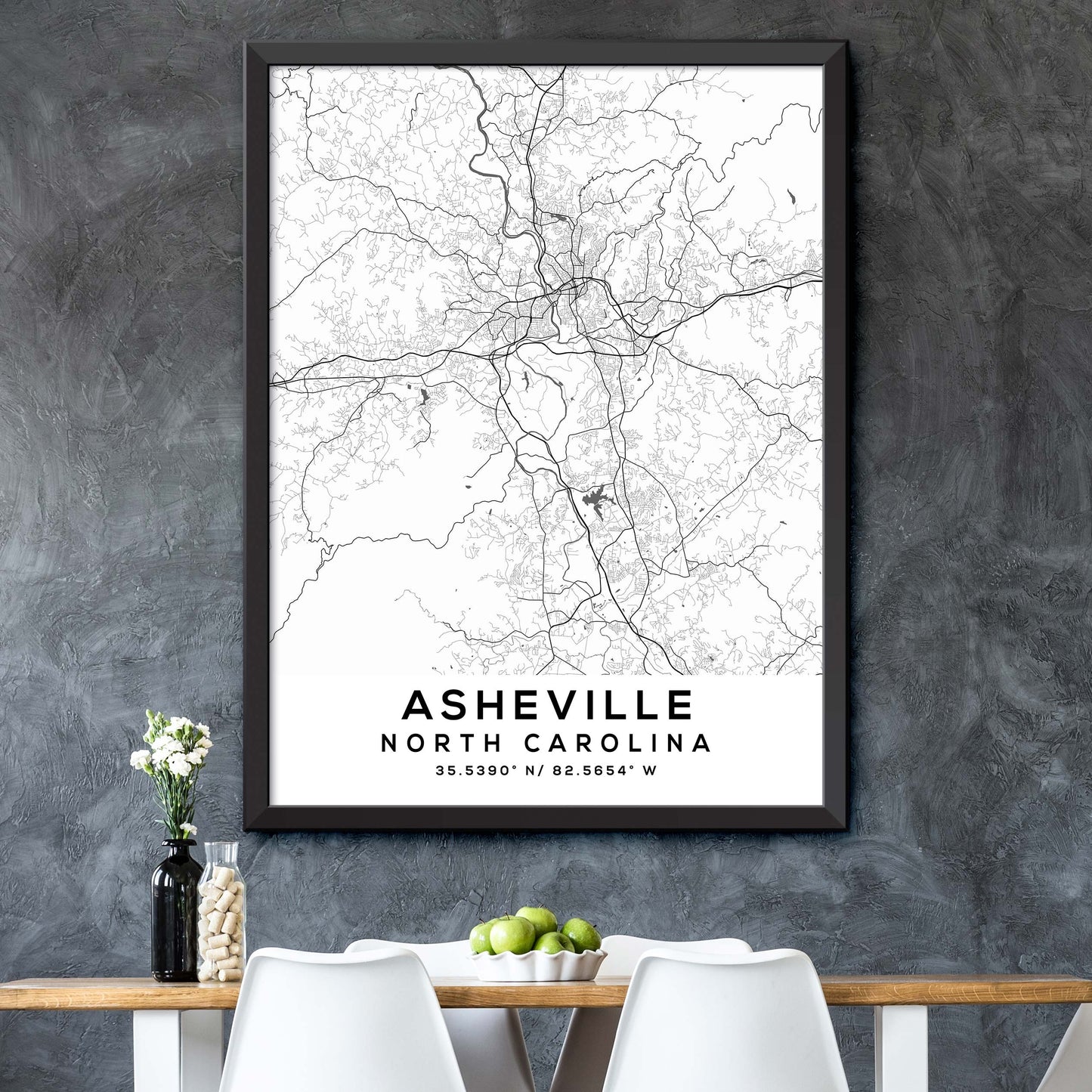 Asheville, North-Carolina Map Print