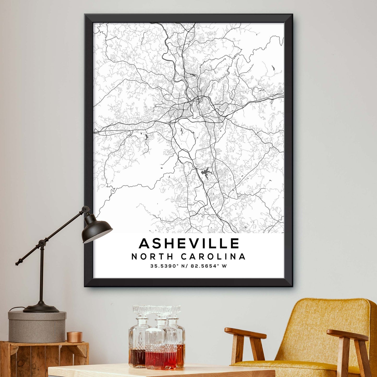 Asheville, North-Carolina Map Print