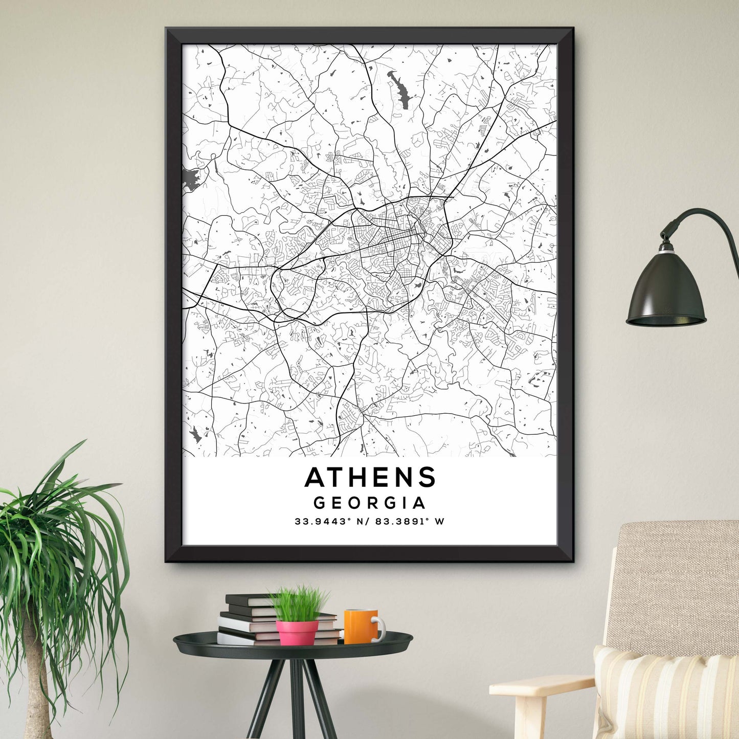 Athens,Georgia Map Print