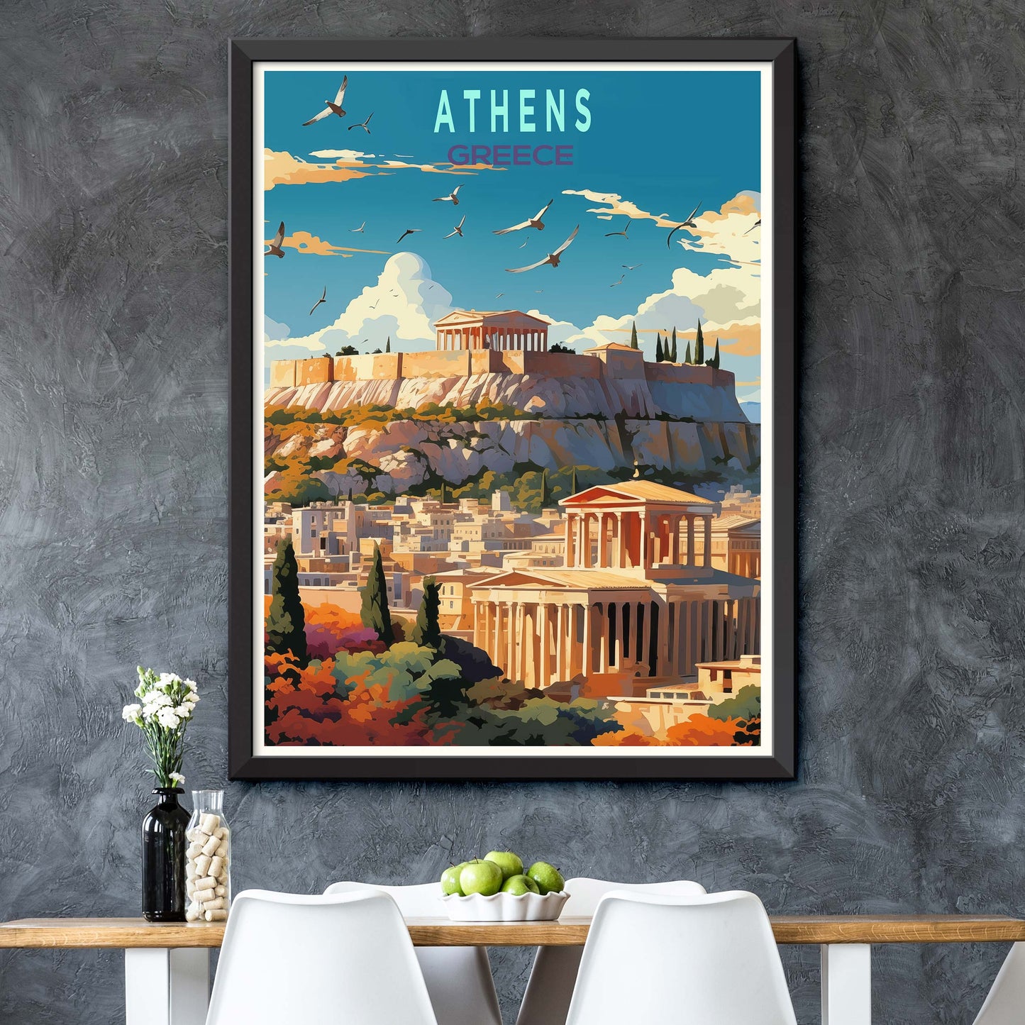 Athens Travel Poster, Greece Athens Wall Art,