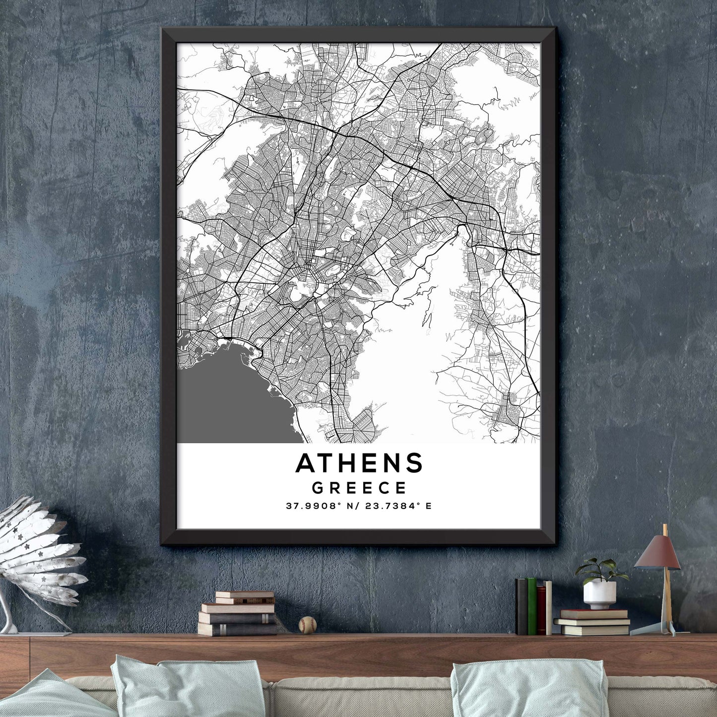 Athens, Greece Map Print