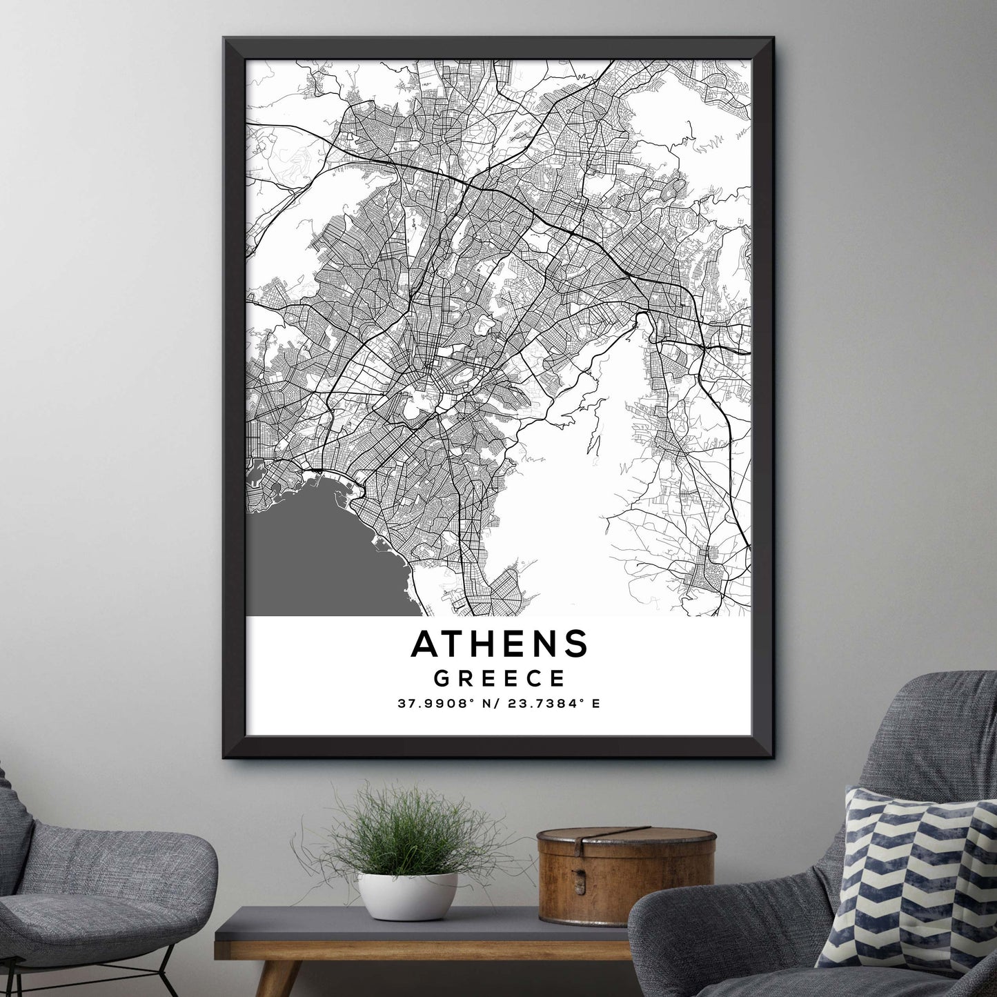 Athens, Greece Map Print