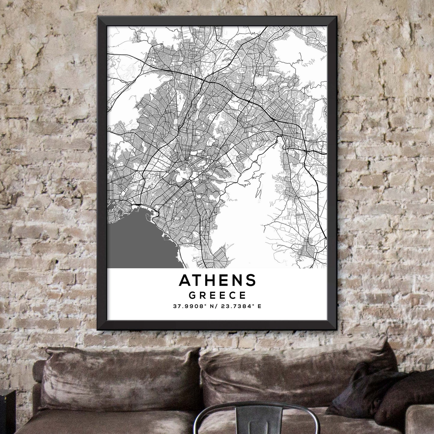 Athens, Greece Map Print