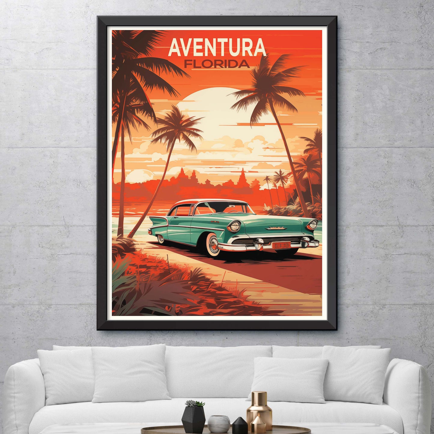 Aventura Florida Poster - Aventura Florida Print - Aventura Illustration Print