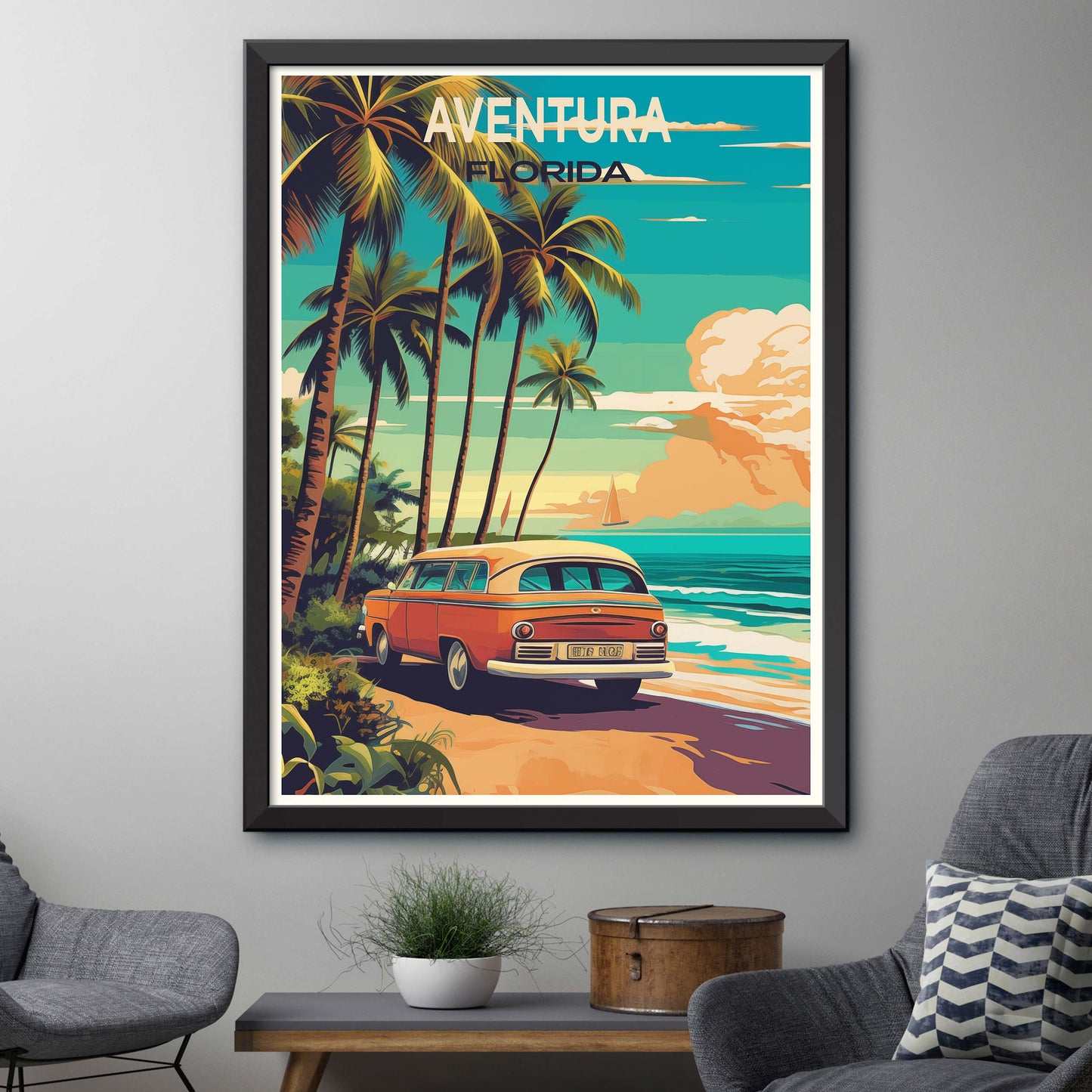 Aventura Florida Poster - Aventura Florida - Illustration Print