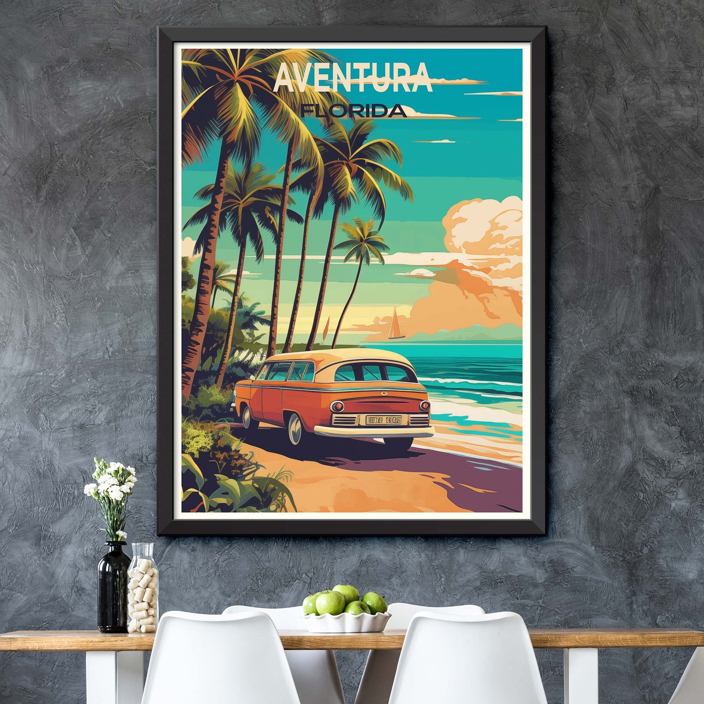 Aventura Florida Poster - Aventura Florida - Illustration Print