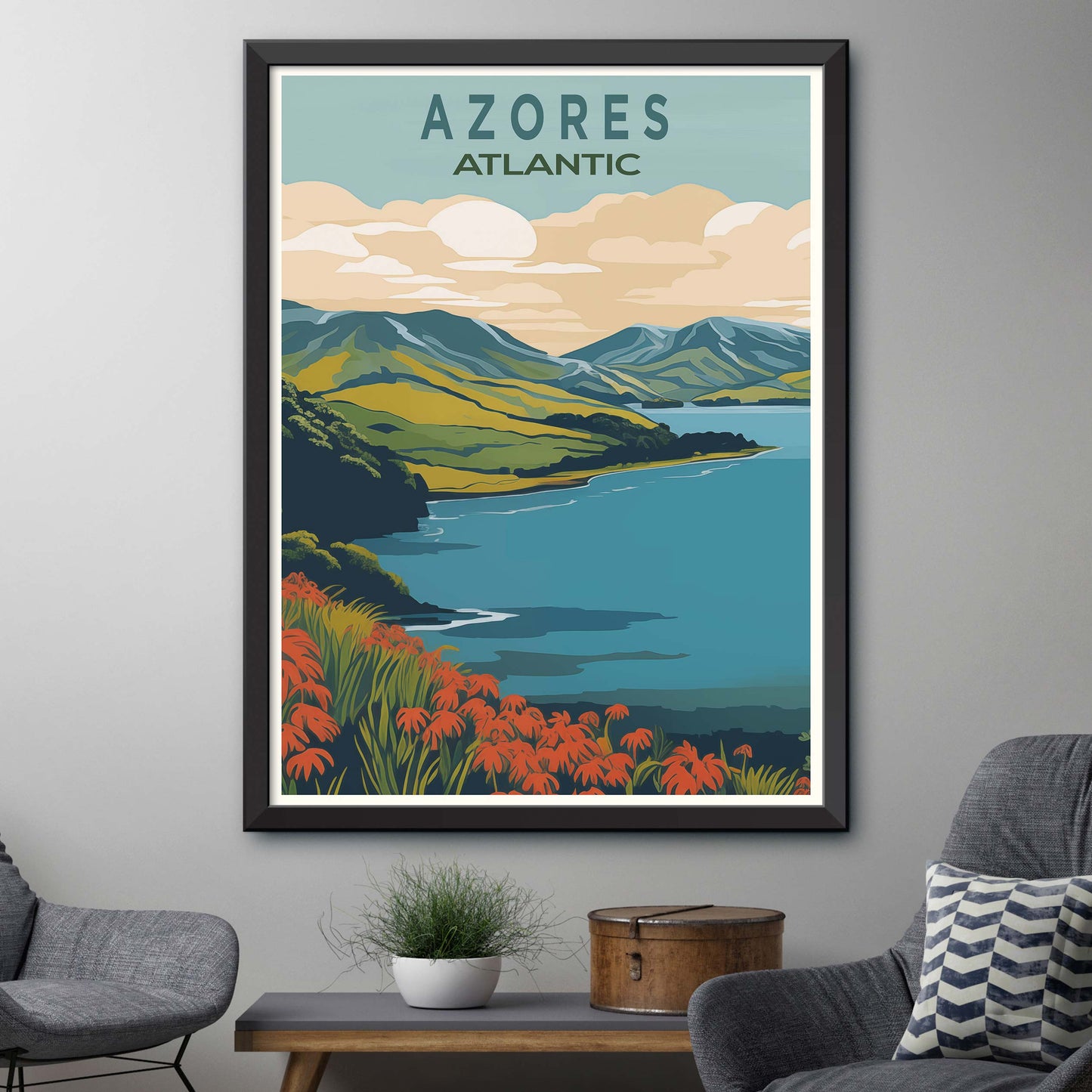 Travel Poster of Azores, Atlantic Ocean